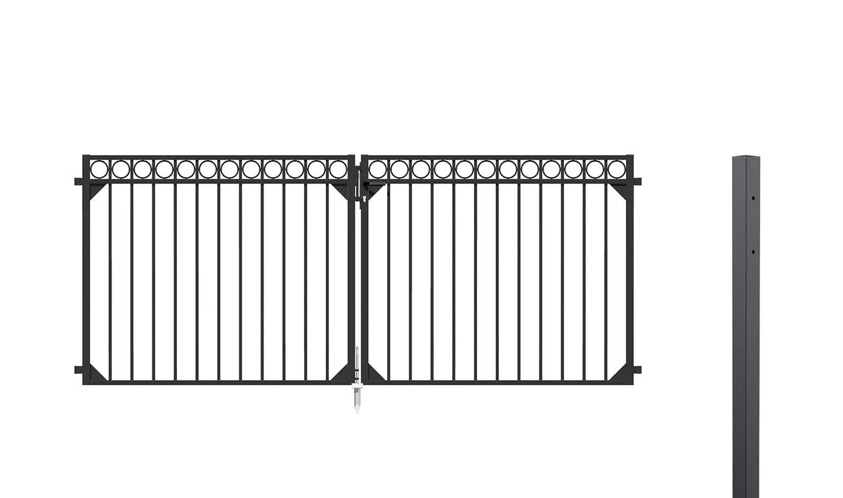 Alberts 510206 Doppeltorset Circle, zum Einbetonieren | verschiedene Höhen - wahlweise in verschiedenen Farben | anthrazit | Höhe 100 cm | Breite 3 m