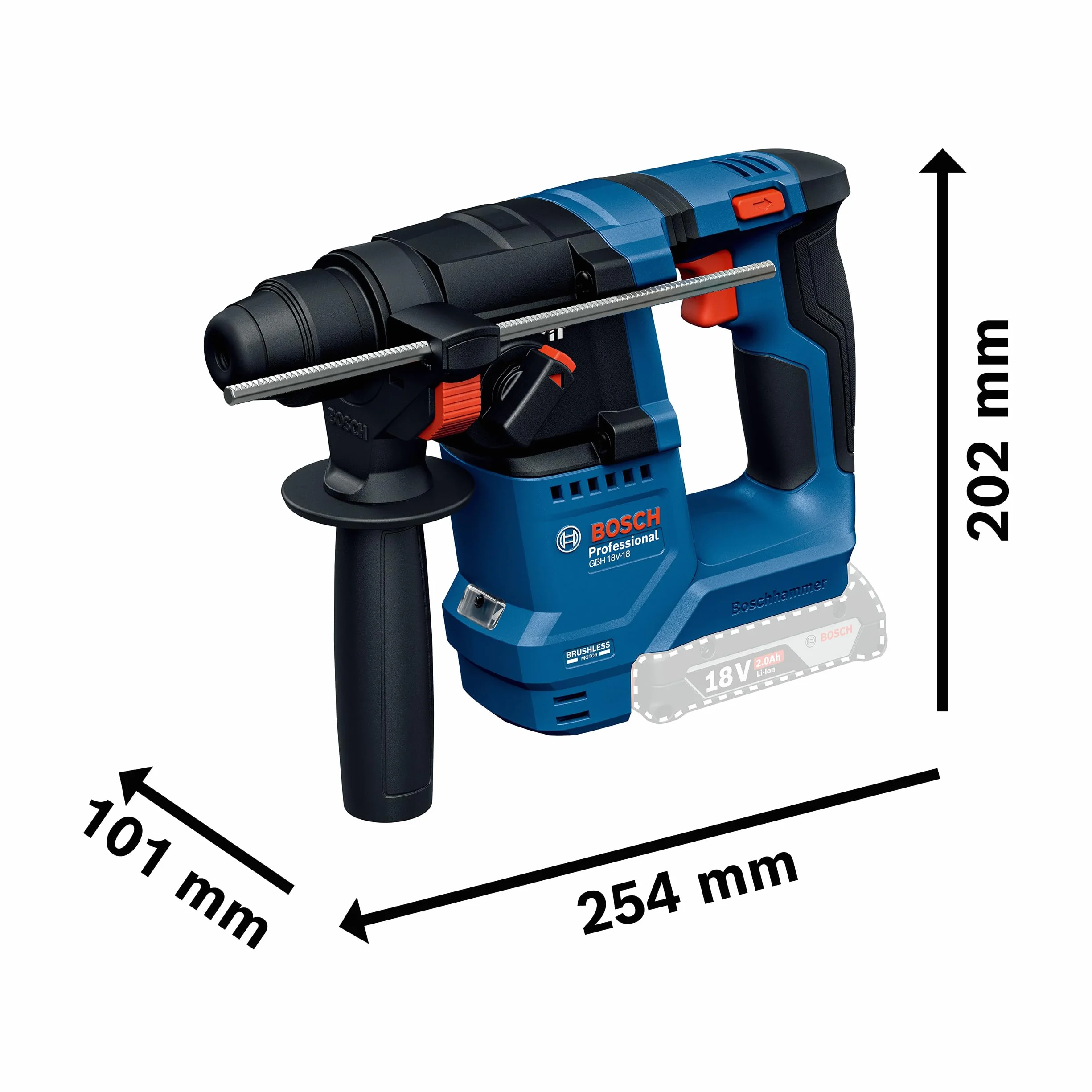 Bosch Professional 18V System Akku-Bohrhammer GBH 18V-18 (SDS plus)