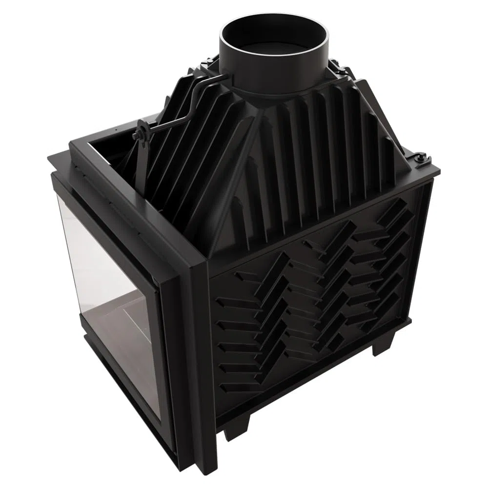 KRATKI Kamineinsatz Gusseisen Simple Links 15 kW Ø 200