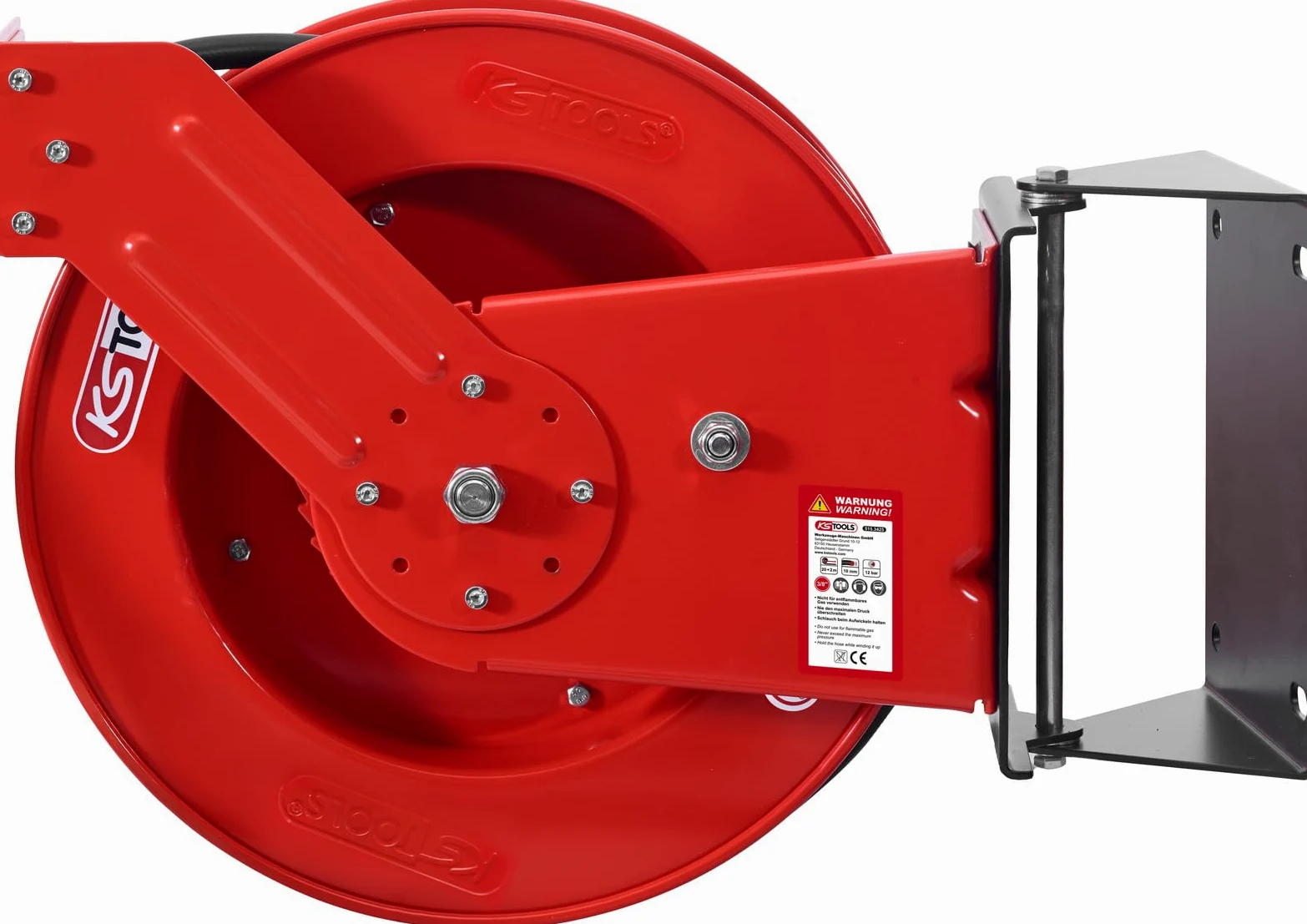 KS Tools 515.3425 Druckluft-Schlauchaufroller Ø10 mm, Anschluss 3/8", 20 m