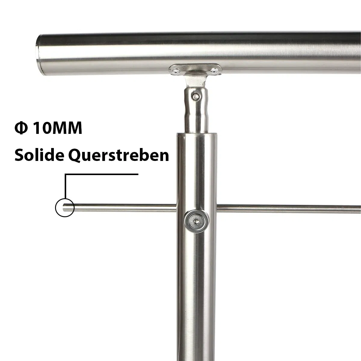 Edelstahl Handlauf Geländer für Treppen Brüstung Balkon ohne Querstreben - Innen und Außen Handlauf Geländer Treppengeländer Edelstahl Brüstung Balkon (80CM, ohne Querstreben)