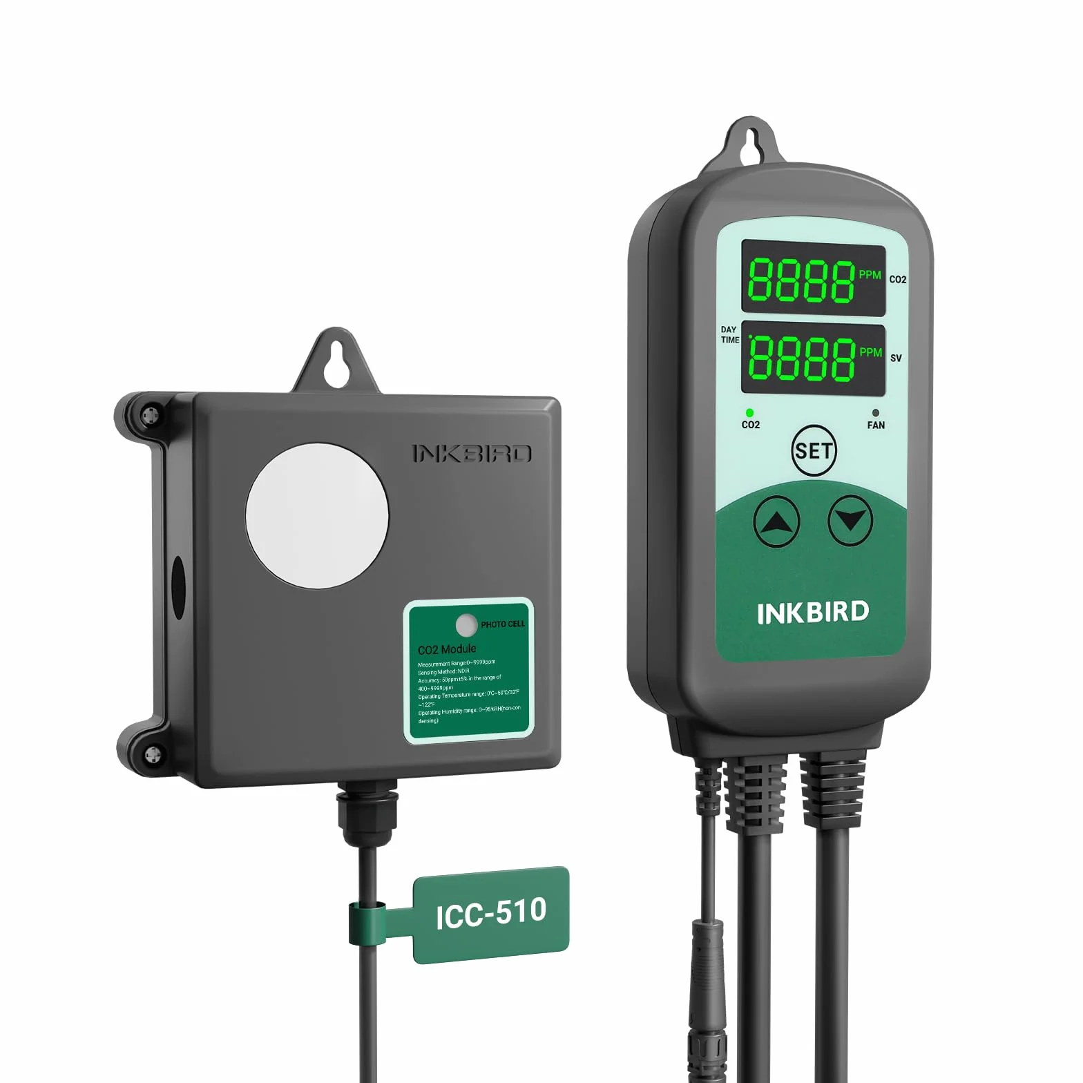 Inkbird ICC-510 CO2 Controller Regler Messgerät für Gewächshaus Agrar