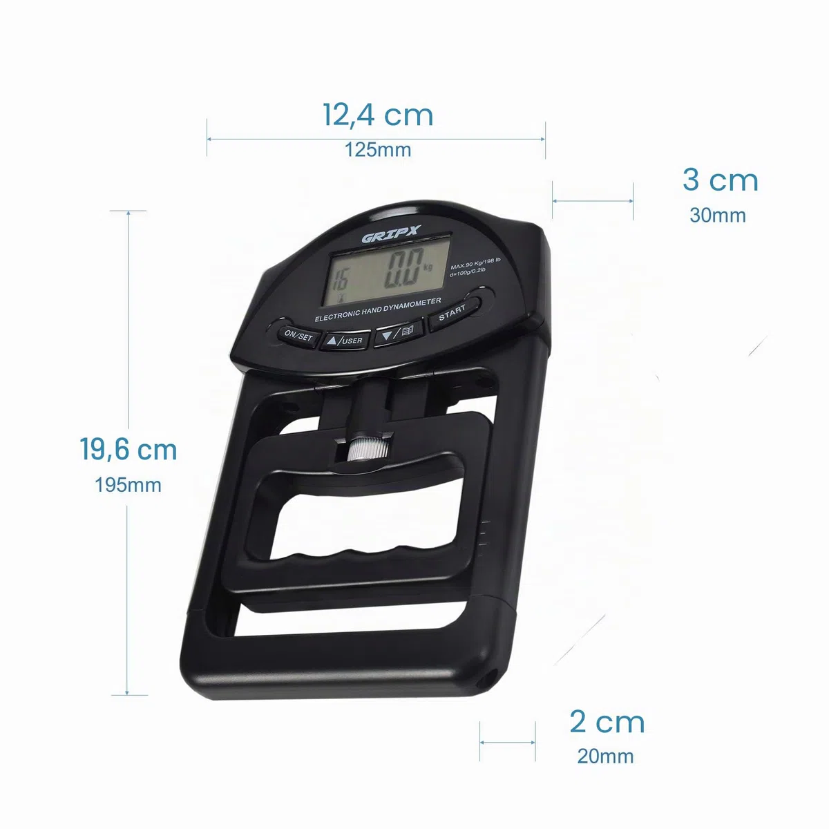 Digitaler Handdynamometer Griffstärke-Messgerät Automatische Erfassung der elektronischen Griffkraft 198 lbs / 90 kg