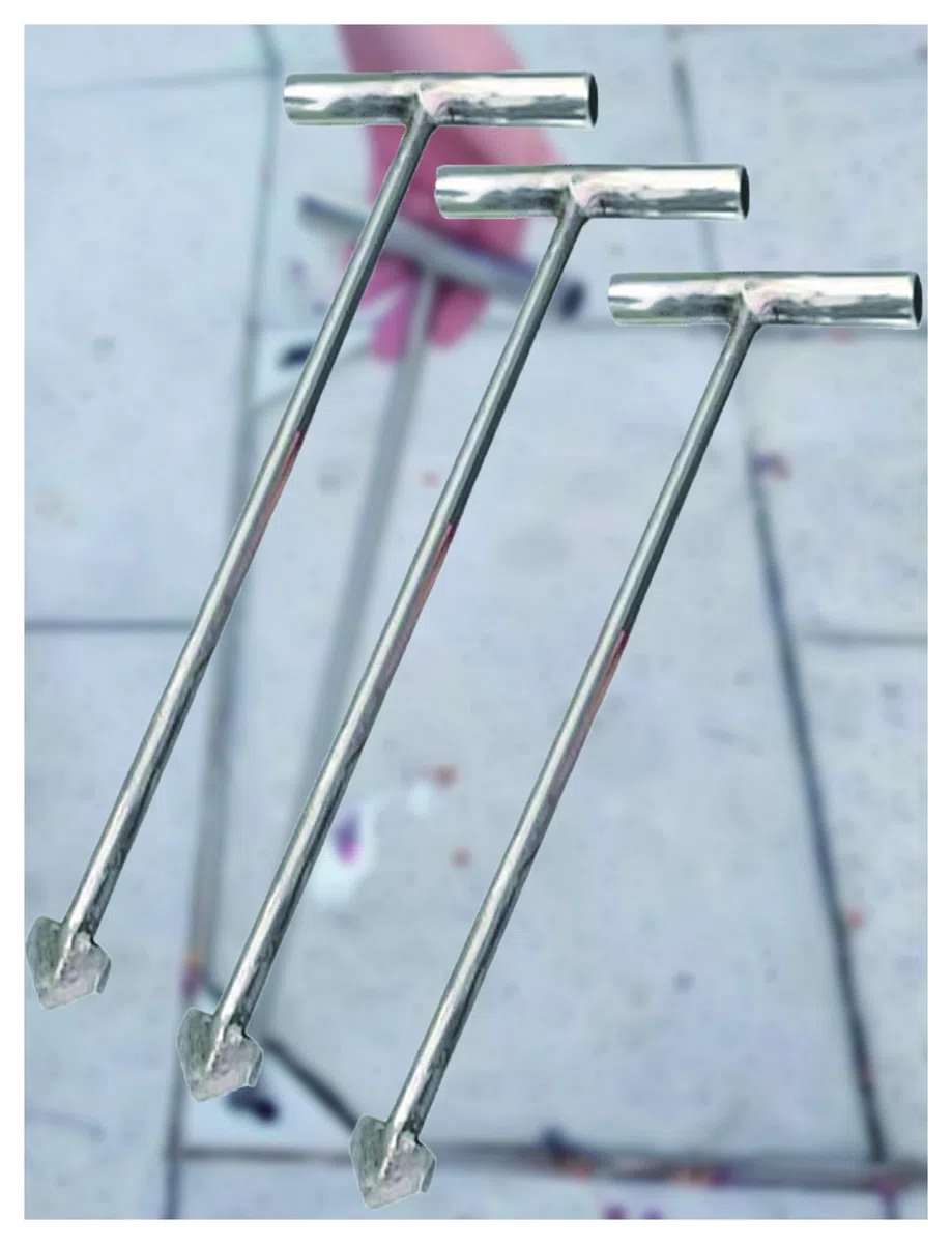 Generisch 10-mm-Gullydeckelheber mit T-Haken, Metall-Schachtdeckelzieher, Kanalhebehaken (30 cm/11,8 cm, 2 Stück) – Langlebig und einfach zu bedienen