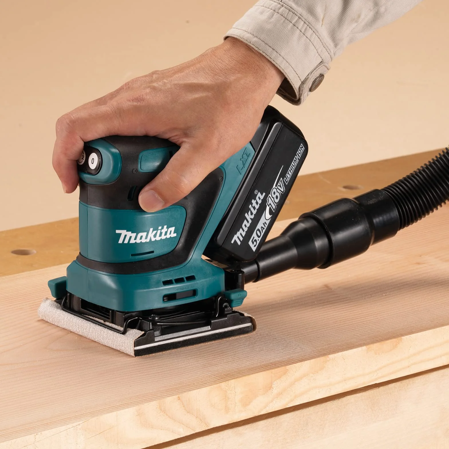 Makita DBO480Z Schwingschleifer 18 V, Nur Gerät, Petrol, ohne Akku, ohne Ladegerät