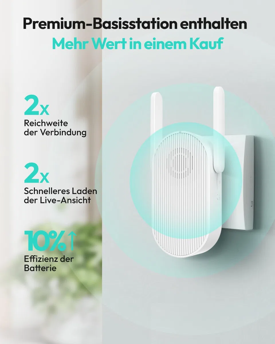 BOTSLAB 2K Solar Akku Video Türklingel mit Solarpanel, 100% Kabellose Klingel mit Kamera, Kopf-bis-Fuß-Ansicht, PIR-Bewegungserkennung, Ohne Monatsgebühr, Nachtsicht, 2-Wege-Audio, 2,4GHz WLAN