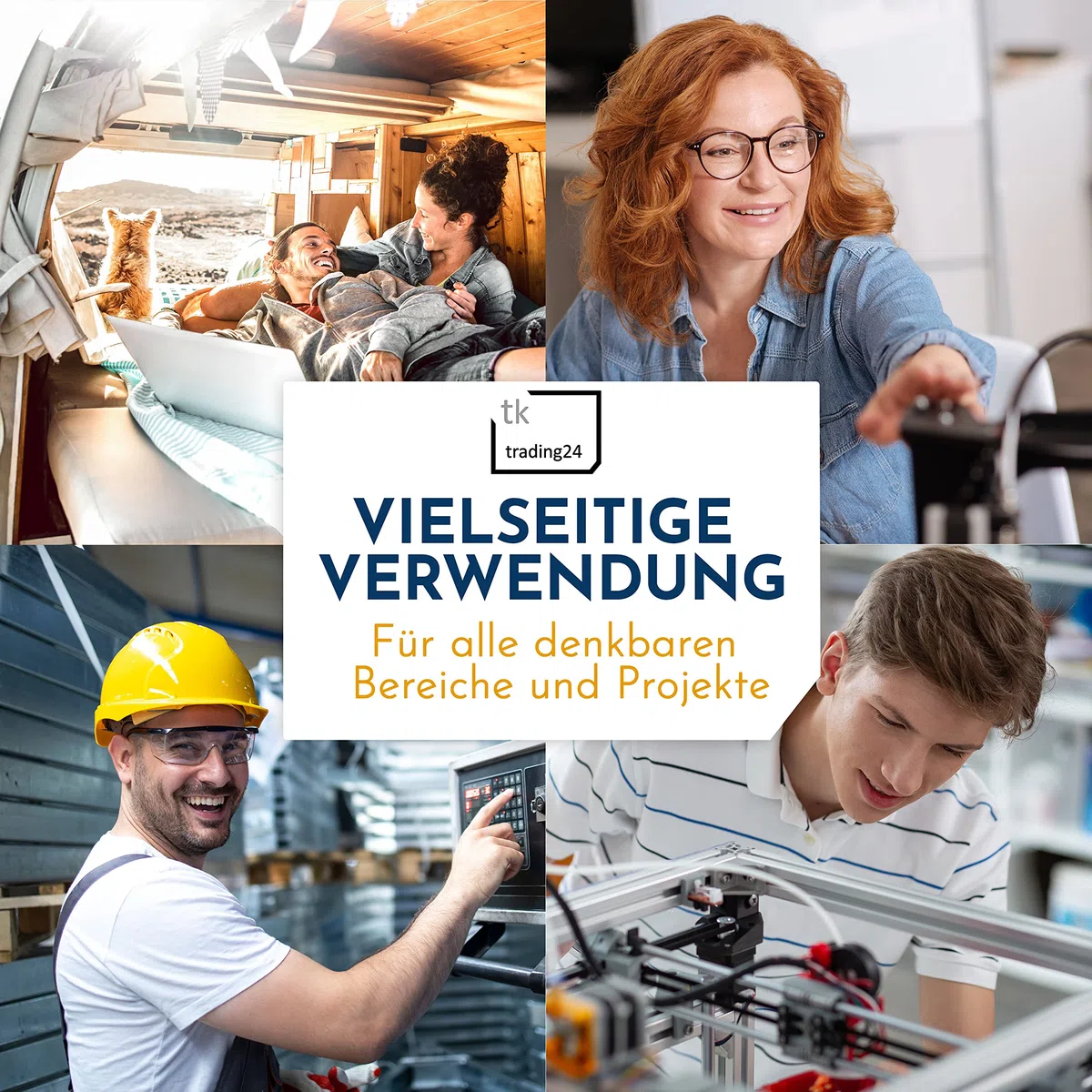 KLAK 30 - Aluprofil 6 Stück 30x30mm 2m System-, Konstruktionsprofil Nut 8