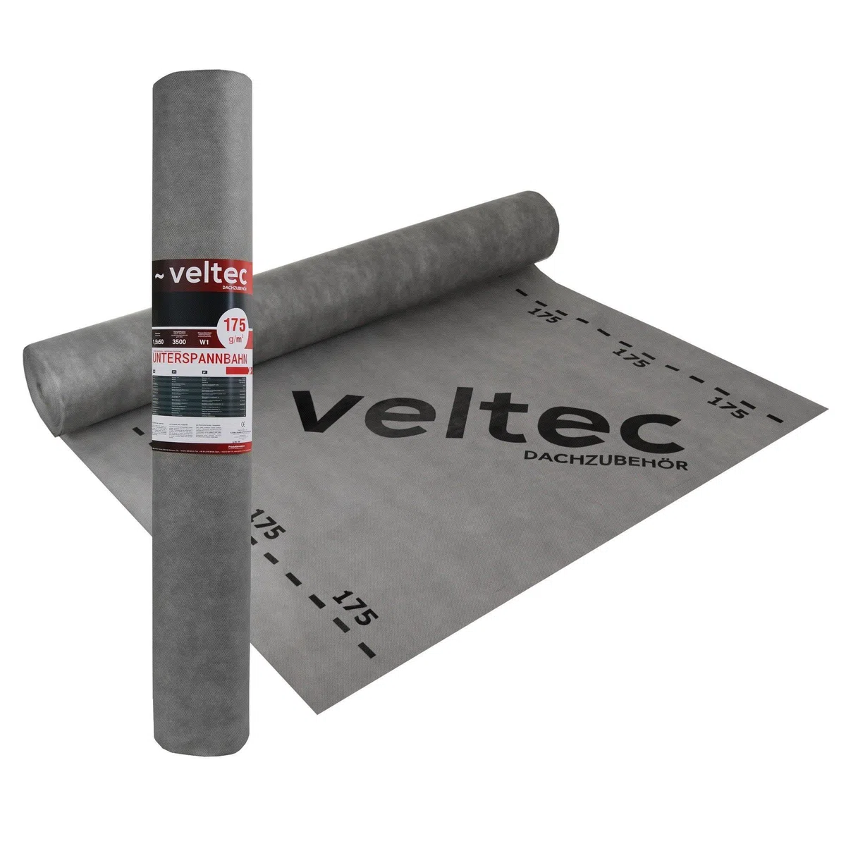 Parotec_Veltec 3-lagige Unterspannbahn 100g–200g/m² Diffusionsoffene Dachfolie W1 wasserdicht Sd 0,03–0,04 m Reißfest & UV-beständig 10m 25m 50m Unterdeckbahn für Steildach (175g - 37,5m²=25m x 1,5m)
