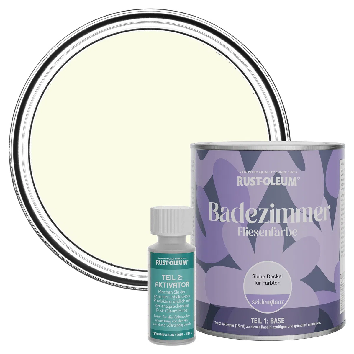 Rust-Oleum wasserbeständiger Fliesenlack für das Badezimmer in seidenglänzendem Finish - Butterkeks 750ml