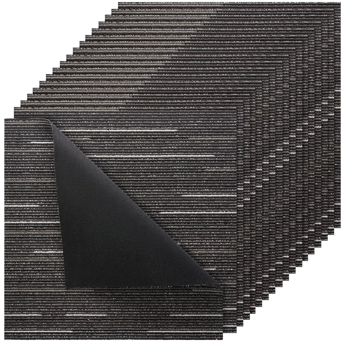 VEVOR Teppichfliesen 609,6 x 609,6 x 6 mm, 24er-Pack, modularer Teppichboden mit Fläche von 9 m², Teppich Bodenbelag, wiederverwendbar, einfacher DIY-Austausch für Wohnzimmer und Büro, Grau