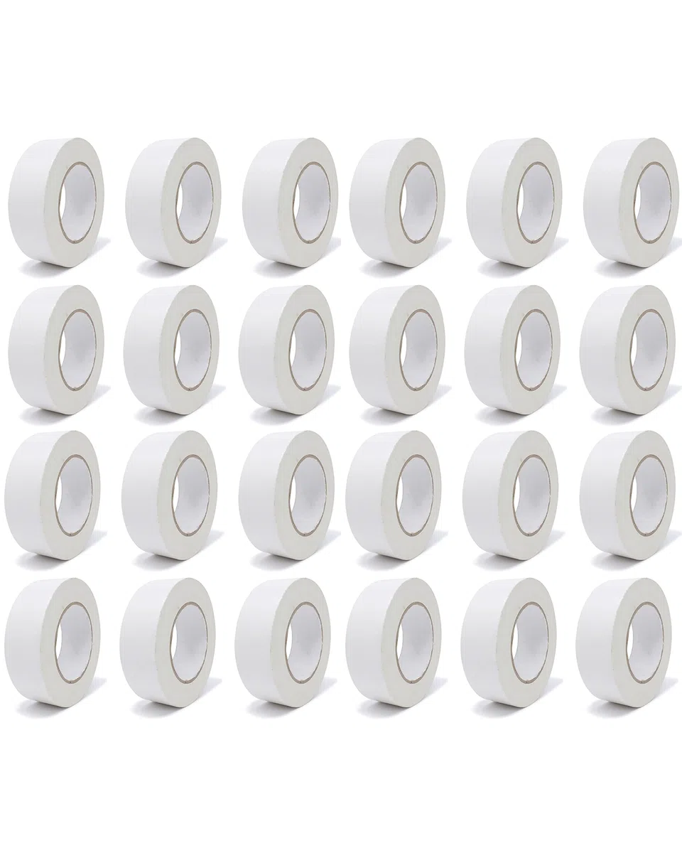 gws Panzer-Tape 24 Rollen kräftiges Gewebe-Klebeband für raue Untergründe | robustes Steinband von Hand reißbar | versch. Farben | 50 m x 38 mm weiß