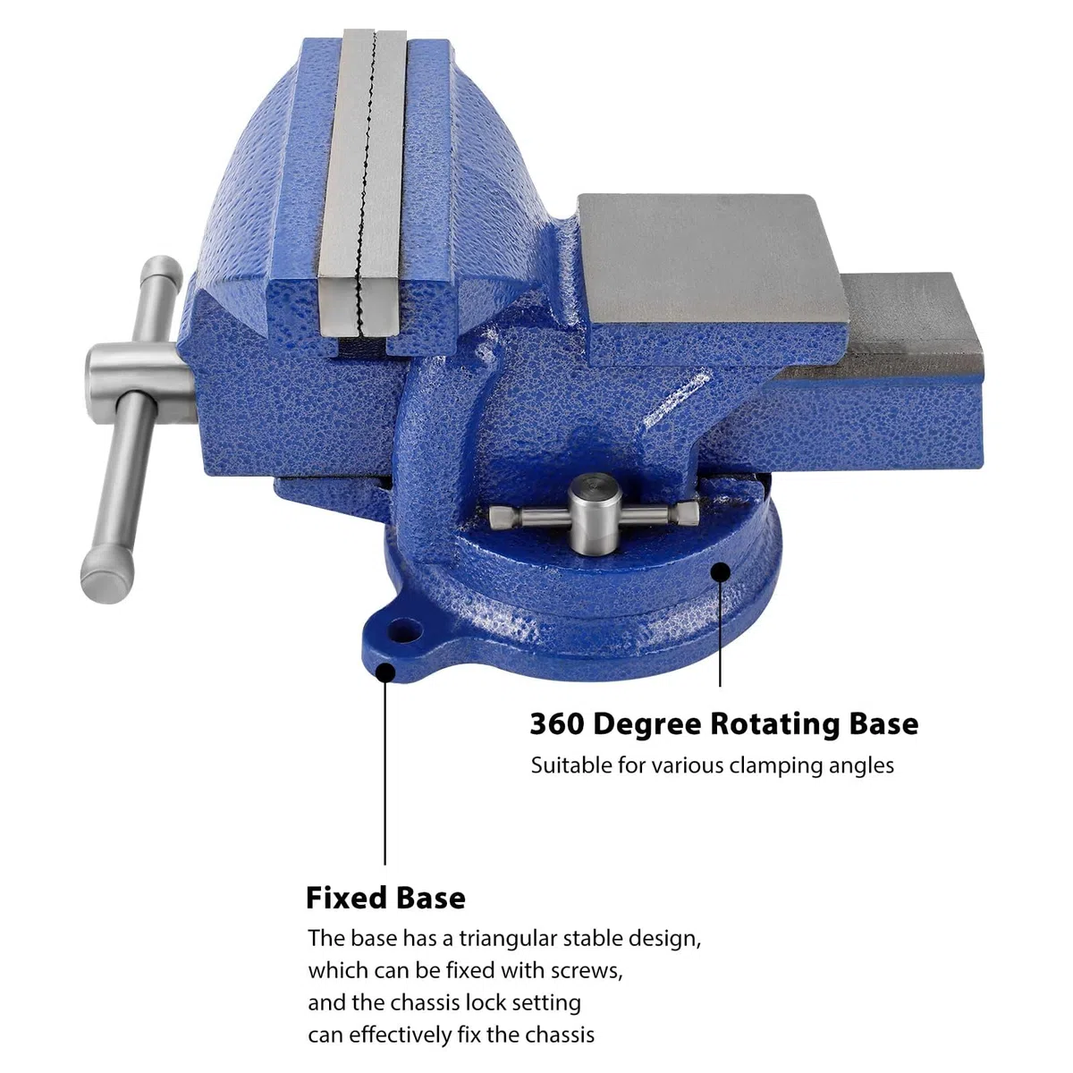 Schraubstocks Werkbank 150 mm mit 360° drehbarer Basis, Schwerer Gusseisen Tischschraubstock, Werkstatt Schraubstock für Metallbearbeitung, Bohren, Schleifen (5-Zoll-Schraubstock)
