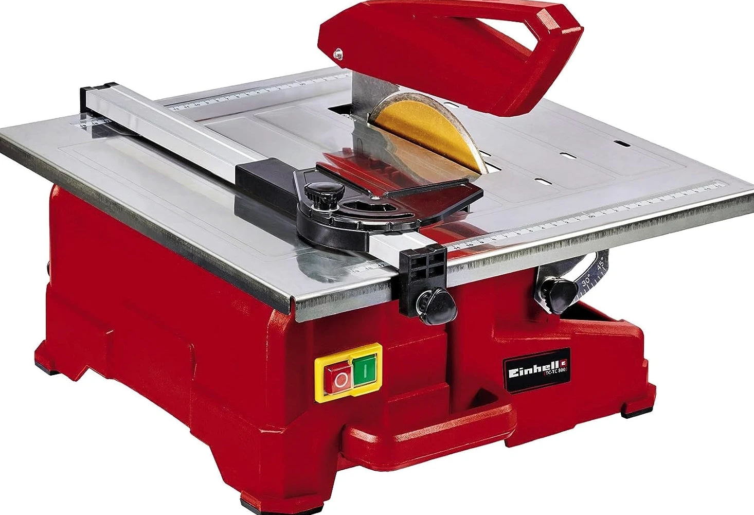 Einhell Fliesenschneidmaschine TC-TC 800 (800 W, 2.950 min-1, neigbarer Edelstahltisch mit Winkelskala, verstellbarer Winkelanschlag, Parallelanschlag mit Skala, inkl. Diamanttrennscheibe Ø 180)