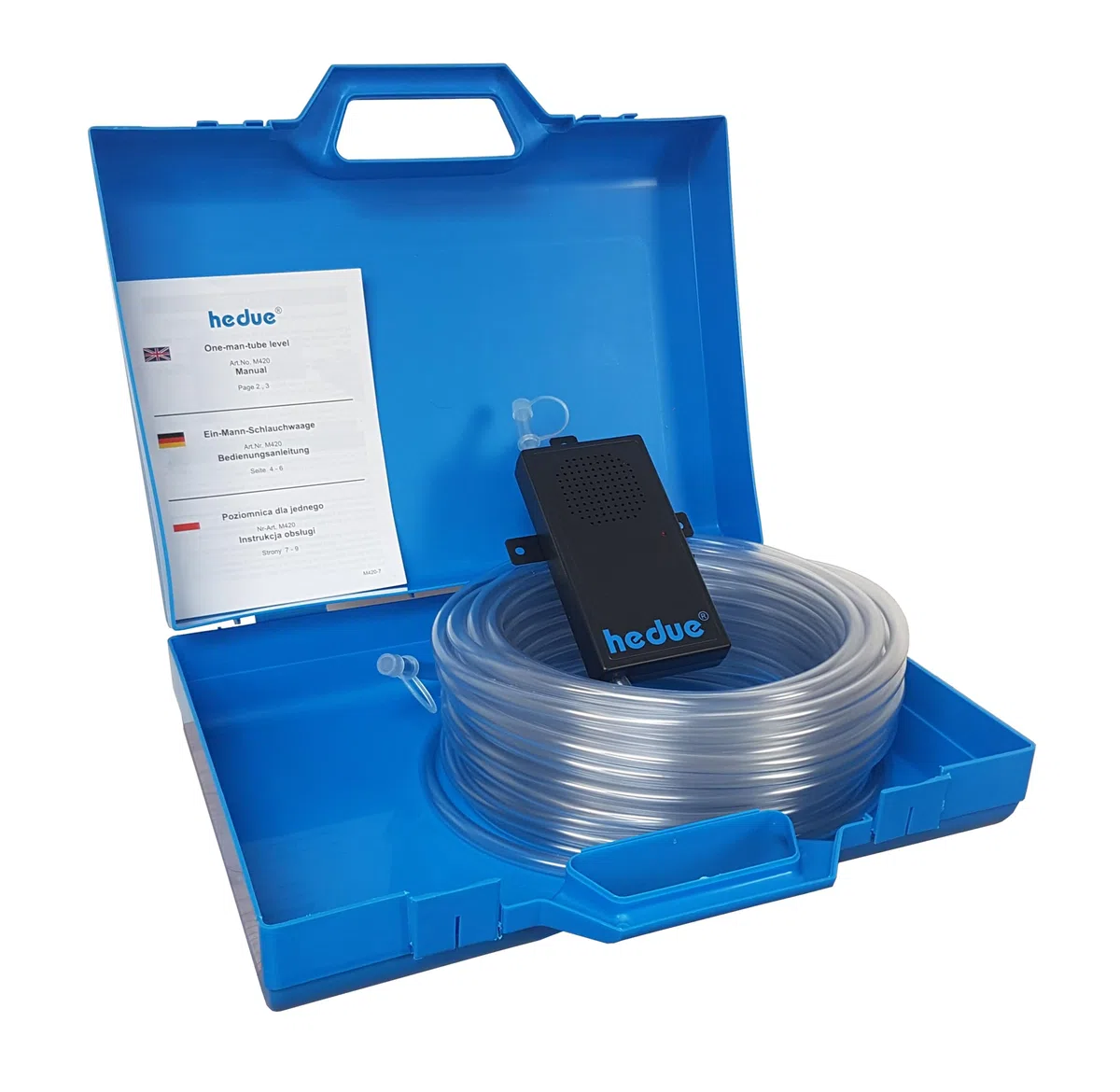 1-Mann-Schlauchwasserwaage - Elektronische Schlauchwaage mit 3-Ton-Akustik, Schlauchwasserwaage 20m