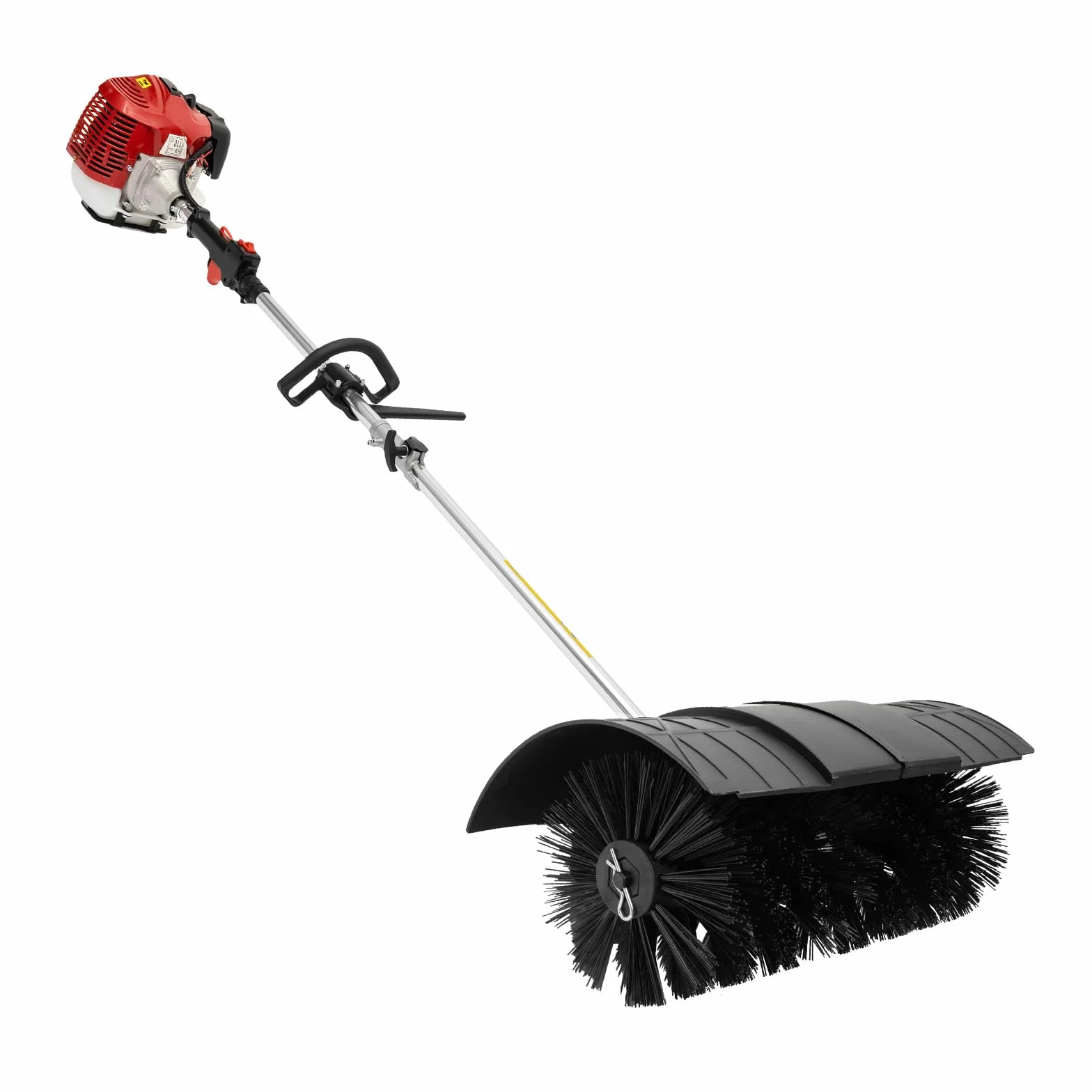 52CC Kehrmaschine Benzin, 2-Takt Motorbesen Kehrbesen Benzin mit 56cm Bürstenbreite, 1.7kW Schneeräume, 2.3 PS Luftgekühlt Schneeräumer, Handheld Schneeschieber für Draußen