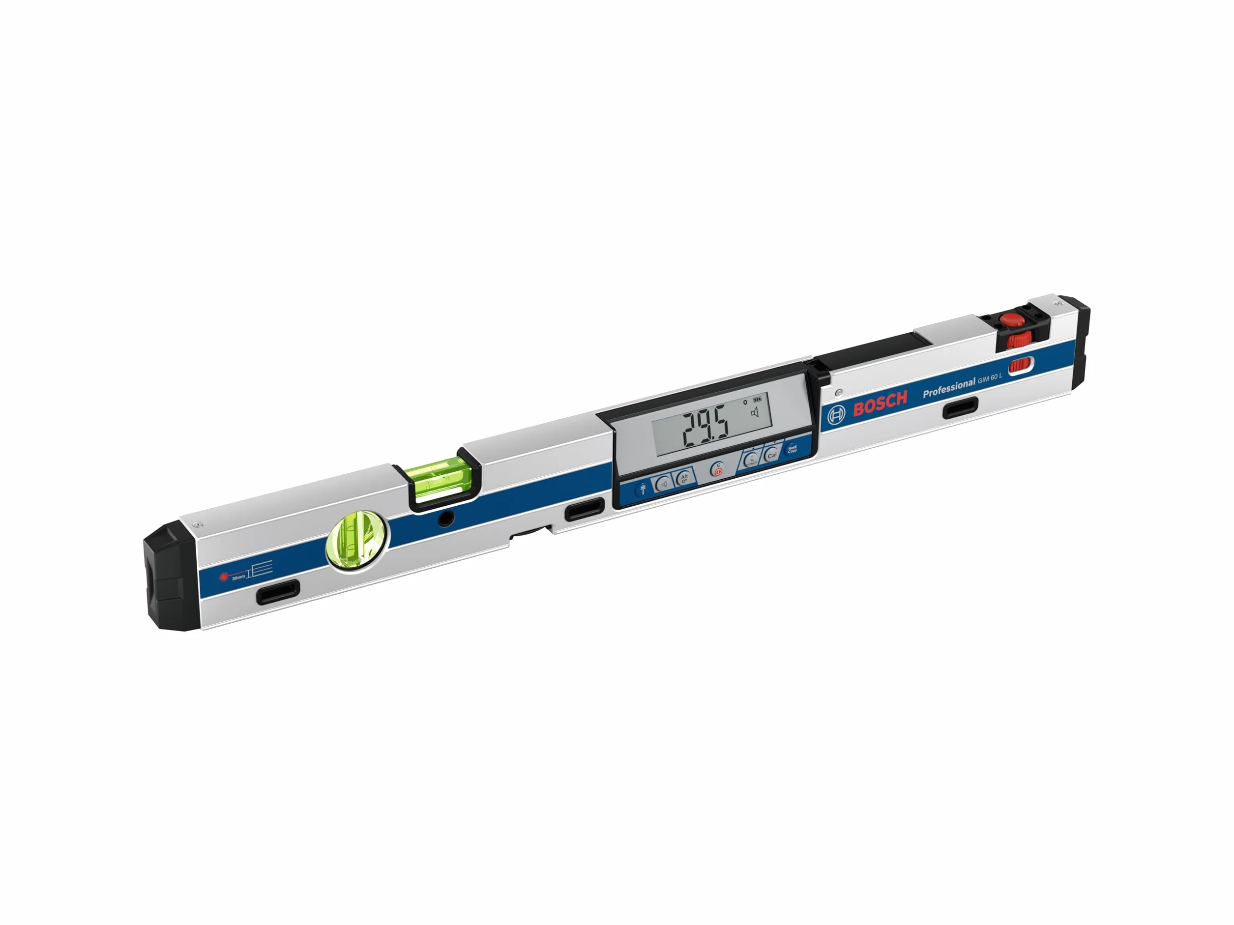 Bosch Professional Digitaler Neigungssensor GIM 60 L (Laserpräzision, Messbereich: 0-360º, Länge: 60 cm), 60 cm mit Laseranvisierung, 601076900