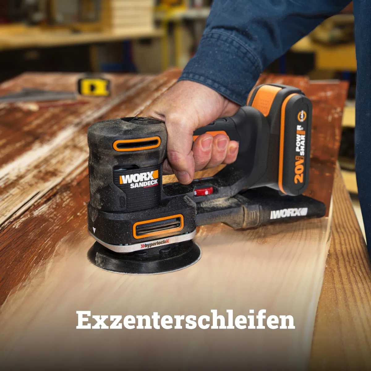 WORX WX820.9 Akku-Multischleifer – 5-in-1 Funktionen: Exzenter-, Fein-, Detail-, Konturen-, und Fingerschleifer – variable Geschwindigkeit – PowerShare kompatibel – Ohne Akku & Ladegerät, Schwarz