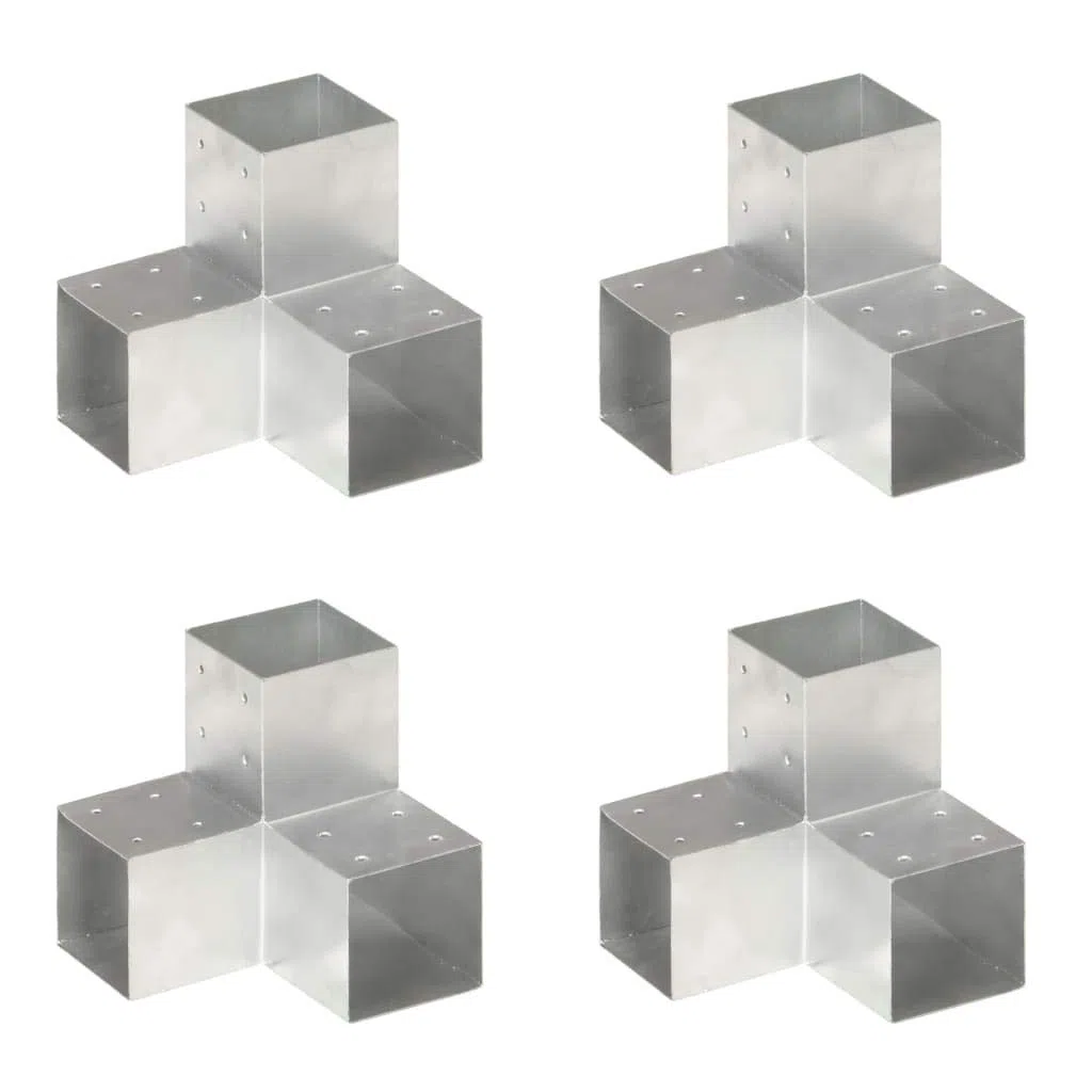 Tidyard 4 Stk. Pfostenverbinder Y-Form Pfostenecke Verzinktes Metall 101 x 101 mm