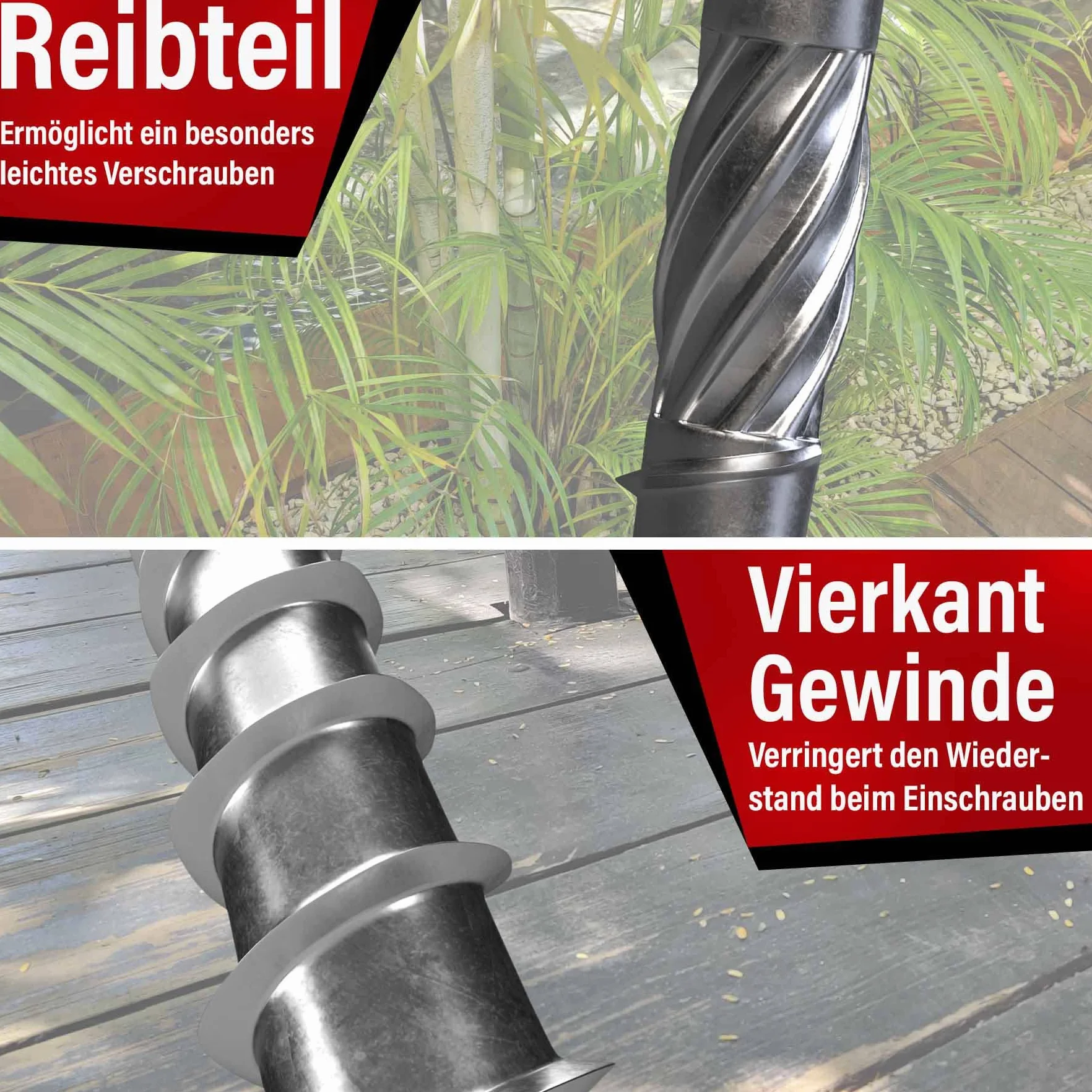 SCREW REBEL Terrassenschrauben 5 x 60 T-INOX 500 Stück Edelstahl gehärtet C1, Torx 25, inkl. Edelstahl Bit