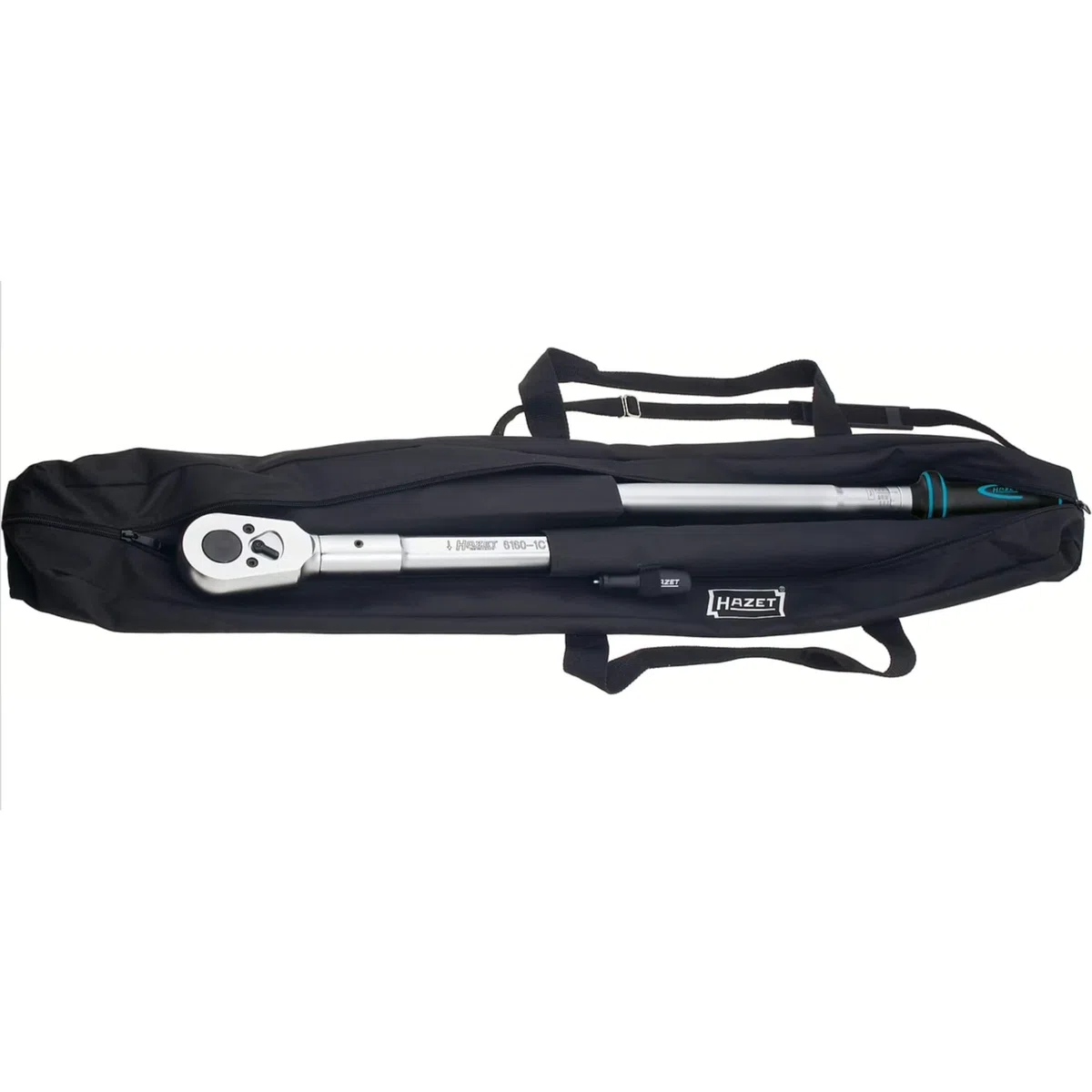 HAZET 1 Zoll Drehmomentschlüssel 6160-1CT, 600–1600 Nm, Länge 2455 mm, 3% Genauigkeit, mit 2-Komponenten-Griff, Sichtfenster, Codierringen und Safe Box | Drehmomentbereich 600-1600 Nm, Abtrieb 1 Zoll (25 mm) Vierkant massiv, DIN EN ISO 6789-2:2017, DIN 31