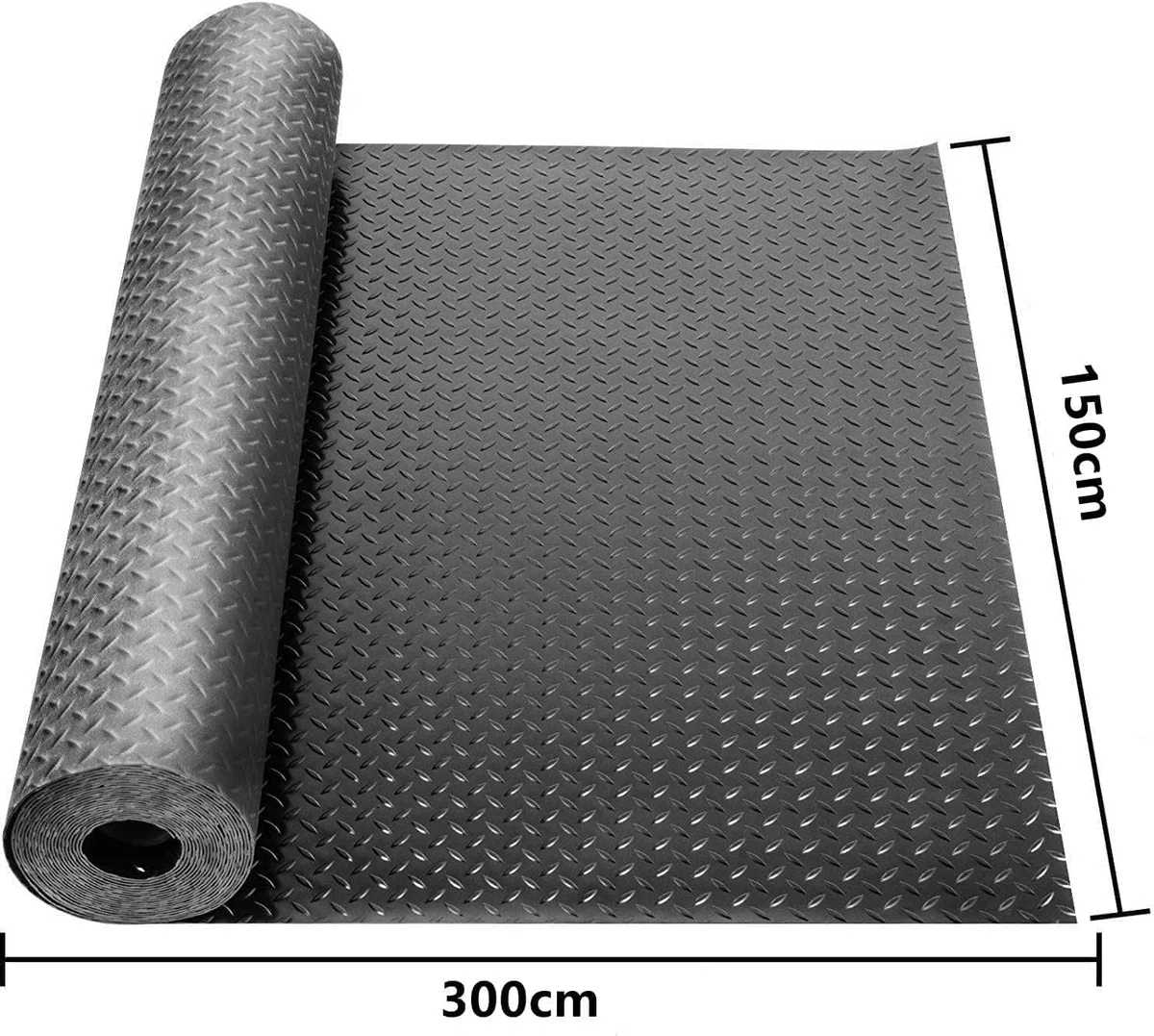Nisorpa Gummimatten 300 x 150cm Gummimatte Meterware 3mm Dicke Gummiläufer Bodenmatte Schutzmatte Antirutschmatte Bodenschutzmatte Gummi Matte für Keller, Werkstatt, Garage