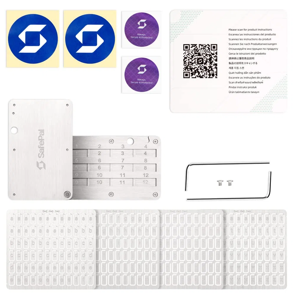 safepal Cypher - Crypto Seed Phrase Backup, Metall Saatbrett, Kühlaufbewahrung Für Mnemonic, Stahl Bitcoin Wallet, Speichern Sie Bis Zu 24 Samenwörter, Kompatibel Mit BIP39 Wallets, Ledger