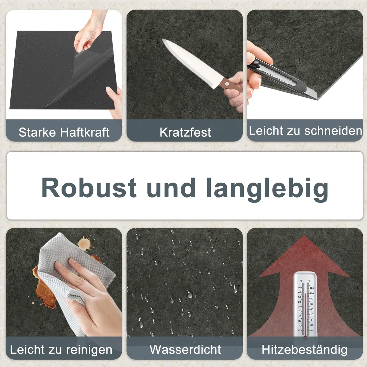 54 Stück 5,02 m² PVC Bodenbelag Vinylboden Selbstklebend Fliesen Vinyl Klebefliesen Bodenfliesen Fliesenaufkleber Rutschfest Wasserfest für Wohnzimmer Küche Badezimmer - Marineblau