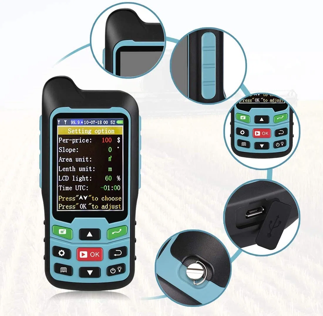 BEVA Handheld GPS GLONASS Beidou (Land Bereich Trail Messgerät, Display Messwerte, Figur Track und automatisch berechnen Preis Messung (inklusive Batterie)