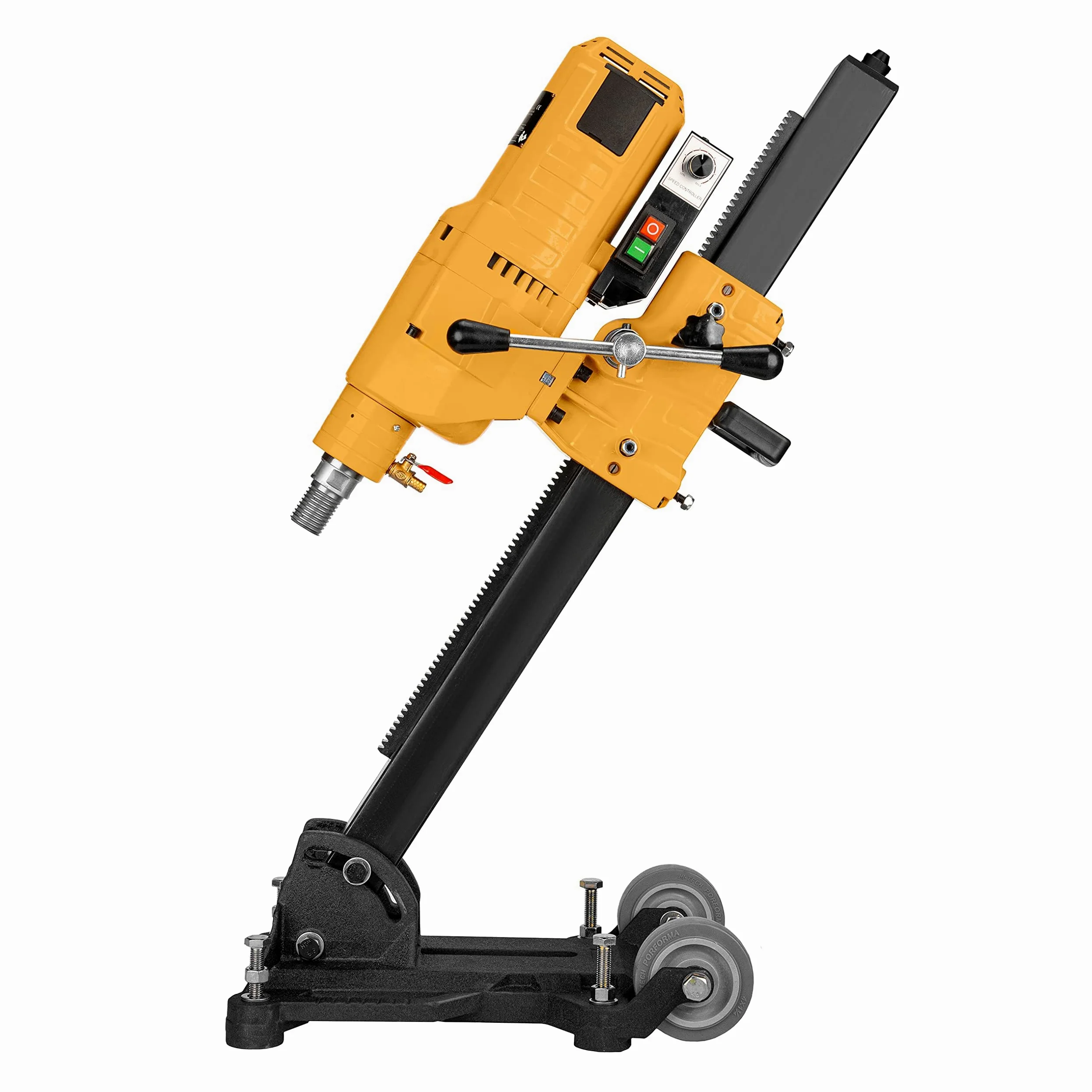 Kernbohrgerät 3950 W an neigbarem Kernbohrständer mit Transportrollen - Diamant Kernbohrmaschine 580 U/min – 230 V mit PRCD-Schutzschalter