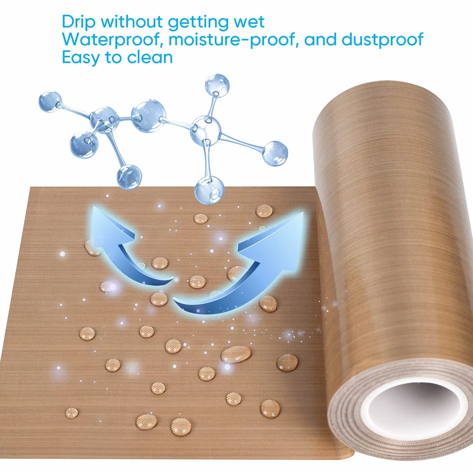 Large Size:100mm PTFE Coated Fiberglass Teflon Tape,high Temperature Tape;Welding Sealing Tape; -196℃ - +300℃ (100mm x 12yards x 0.18mm, Brown 3)