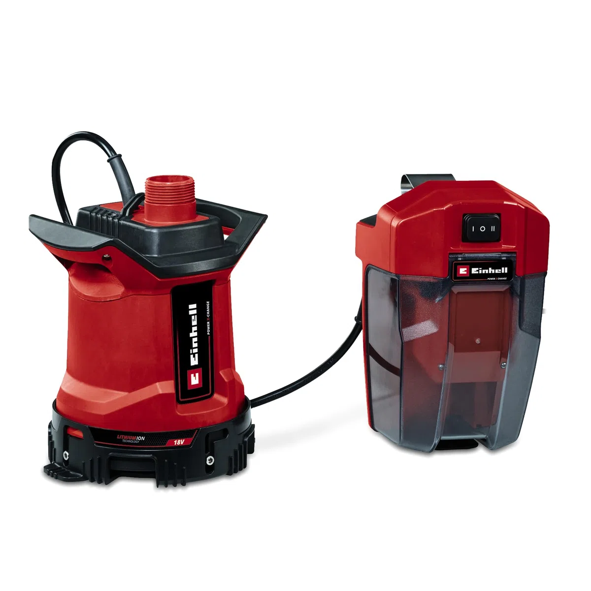 Einhell Akku-Schmutzwasserpumpe GE-DP 18/25 LL Li-Solo Power X-Change (18 V, 7.000 L/h Fördermenge, flachabsaugend, 5 m Förderhöhe, ECO- und BOOST-Modus, ohne Akku)