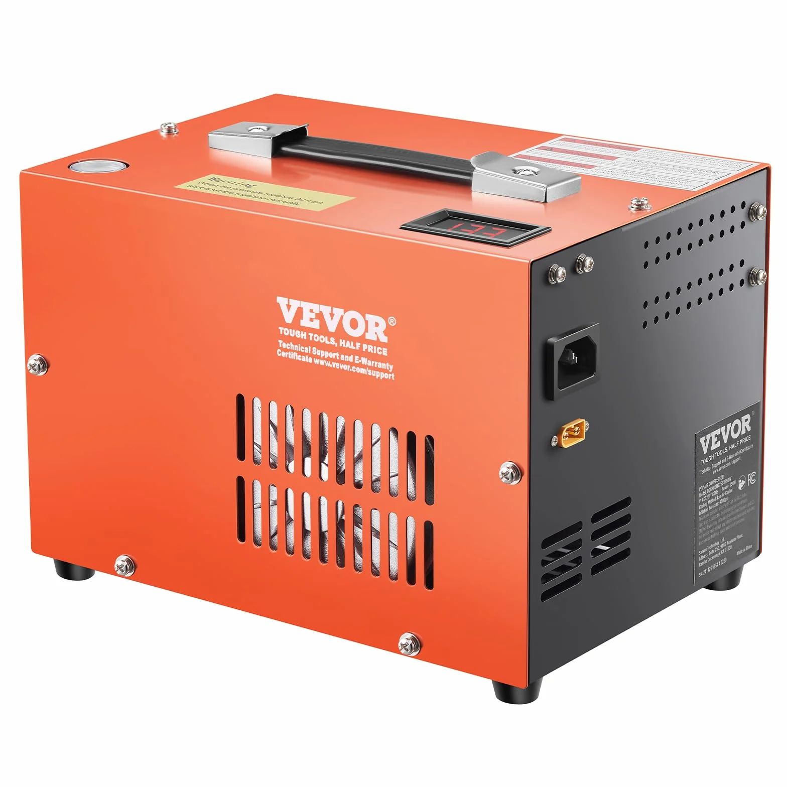 VEVOR PCP-Luftkompressor, 4500 PSI PCP-Luftgewehrkompressor mit eingebautem Konverter & Lüfterkühlsystem, DC12 V/AC230 V Kompressorpumpe mit manuellem Stopp für Luftgewehr, Paintball & Tauchflaschen