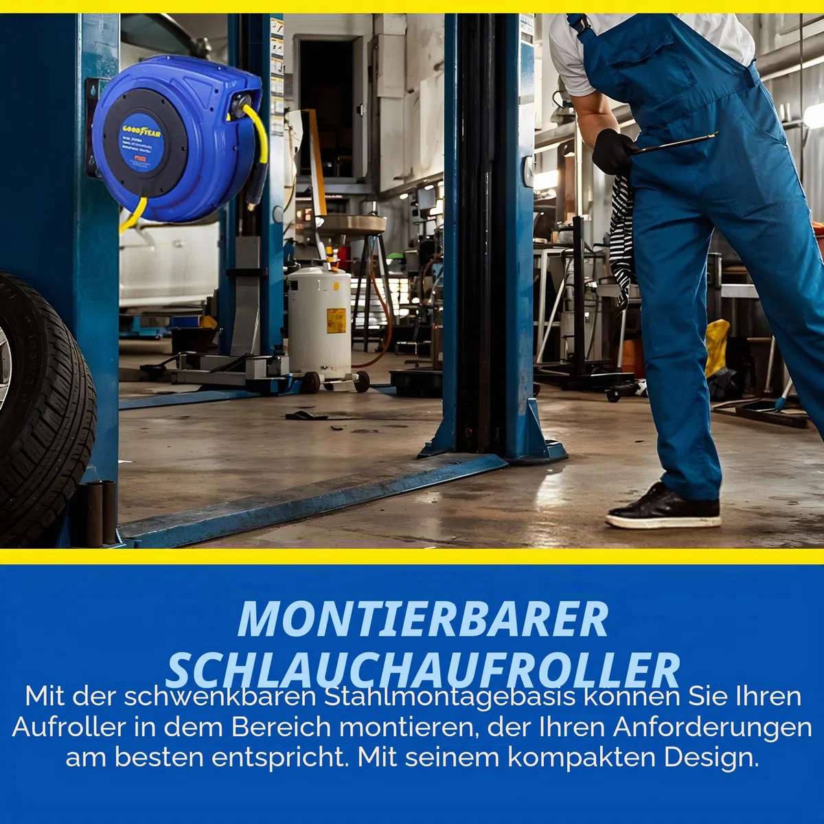 Goodyear retractable air compressor/wasserschlauchtrommel, max. 300psi (3/8 „x 65 ft) hybrid polymer-schlauch