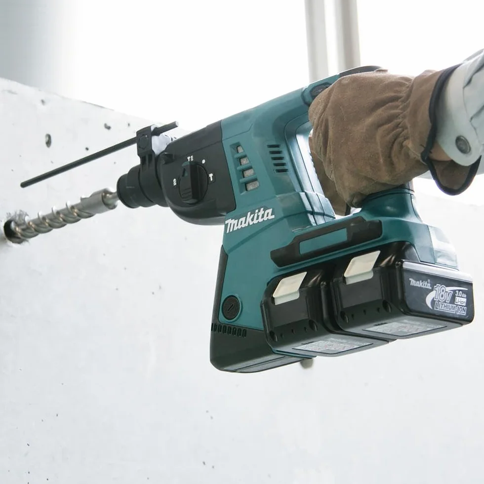 Makita DHR263Z Akku Bohrhammer für SDS Plus, 2 x 18 V, ohne Akku und Ladegerät, Lithium Ionen, Blau, Schwarz