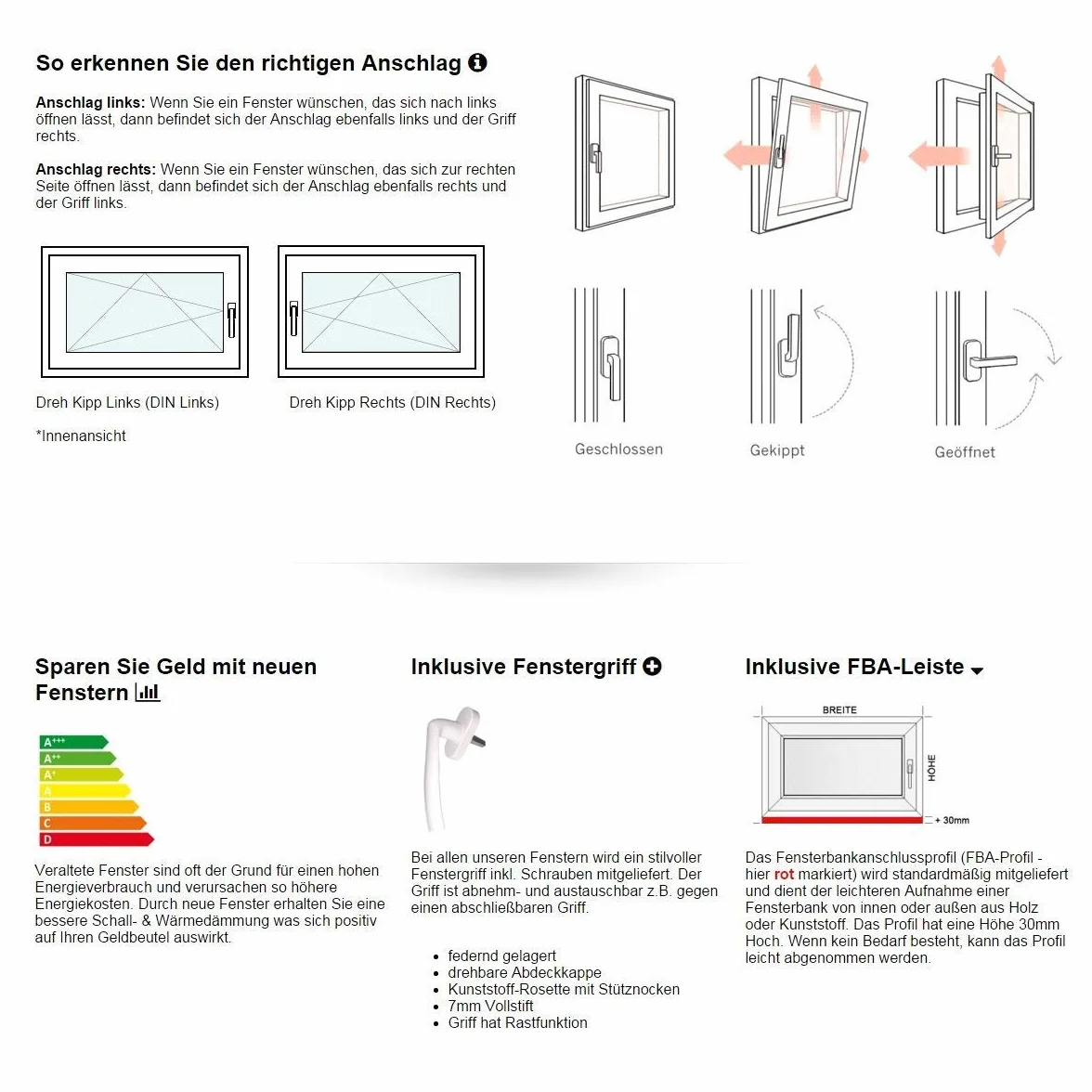 Kellerfenster - Kunststoff - Fenster - weiß - BxH: 70 x 60 cm - 700 x 600 mm - DIN Rechts - 3 fach Verglasung - 60 mm Profil