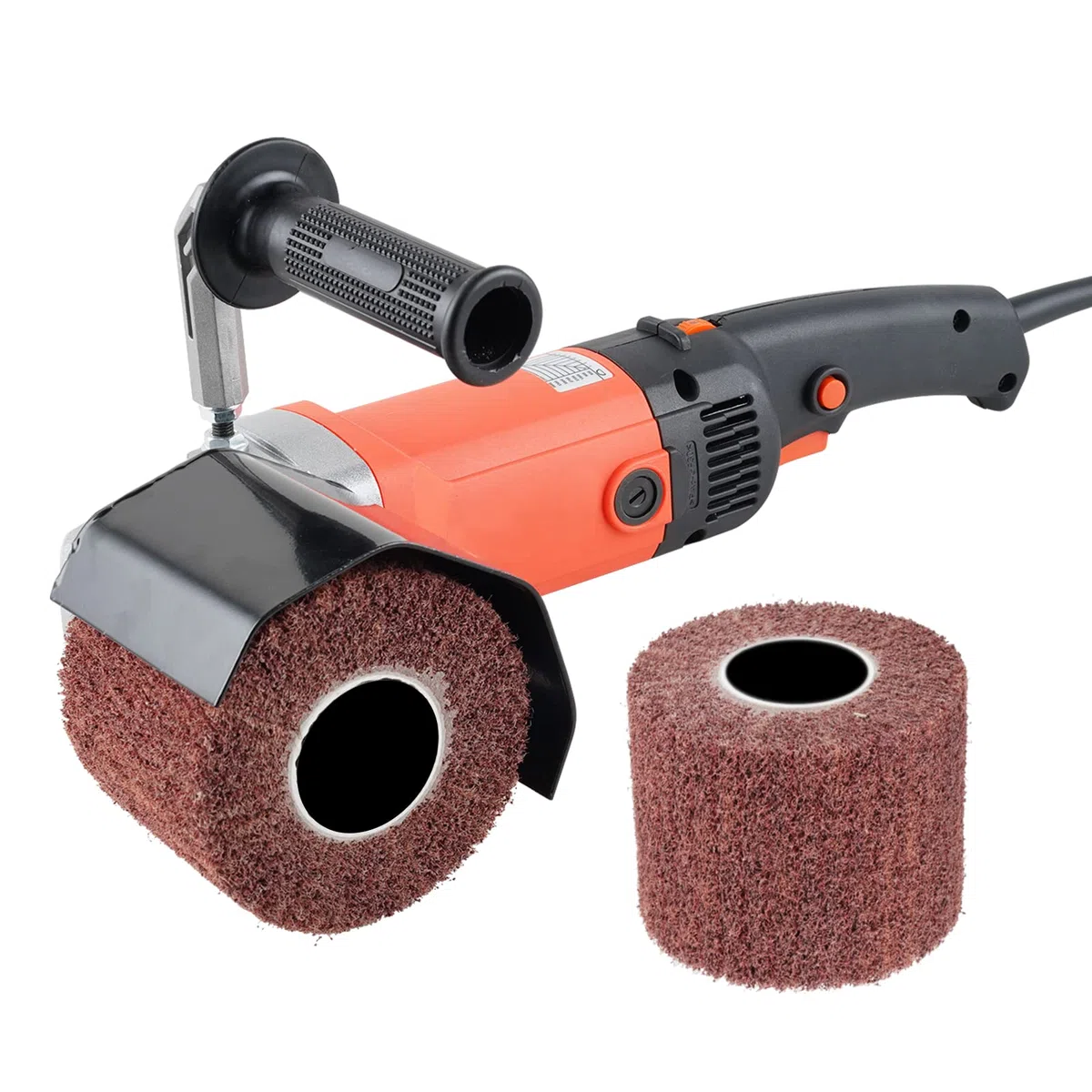 MXBAOHENG 2200W Satiniermaschine mit 2 Stück Rädern Holz Bürstenschleifer Elektrische Satiniermaschine Bürstmaschine für holz Einstellbare Geschwindigkeit Drahtziehmaschine