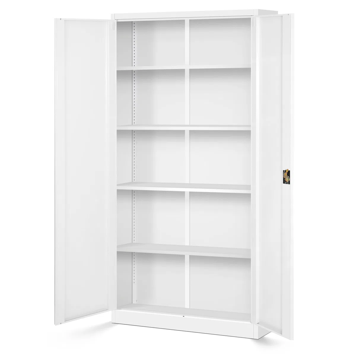 Jan Nowak 4er Set Aktenschrank C001 Metallschrank Stahlschrank Werkzeugschrank Büroschrank Lagerschrank Universalschrank Pulverbeschichtung Flügeltüren 185 cm x 90 cm x 40 cm (weiß/weiß)