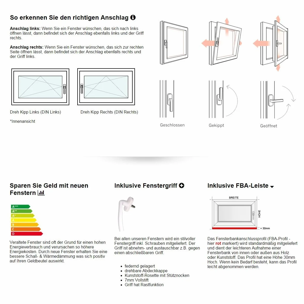 Kellerfenster - Kunststoff - Fenster - weiß - BxH: 70 x 60 cm - 700 x 600 mm - DIN Rechts - 3 fach Verglasung - 60 mm Profil