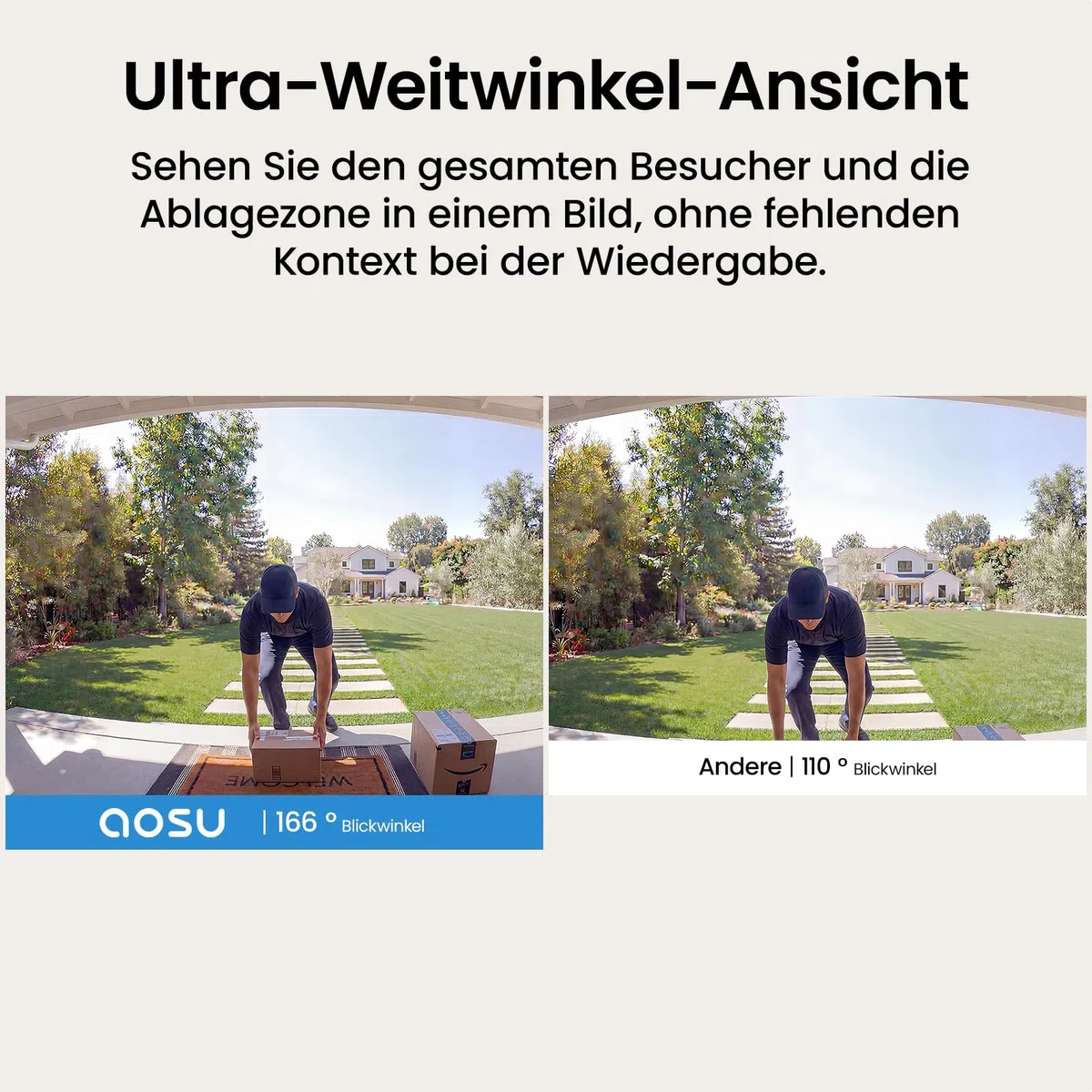 aosu Türklingel mit Kamera, HD 5MP Videotürklingel, 3K Video Doorbell WiFi 5/2.4GHz Radar-Detektor, 180 Tage Batterielaufzeit, Klingel