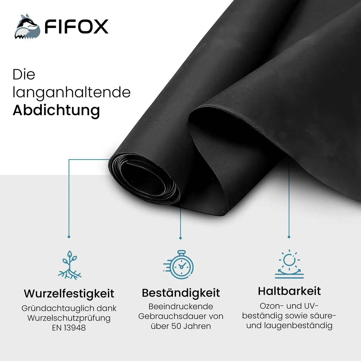 Set EPDM Dachfolie 1,2 mm mit Zettex WB46 Kleber (2 L) - 3,05 x 3,00m EPDM Folie plus wasserbasierter EPDM Folienkleber - Lösungsmittelfrei, UV-beständig & langlebig für Dachabdichtungen