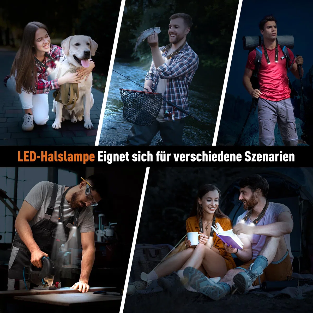 ZOOI Geschenke für Männer, Abnehmbare Magnetische Leselampe Halslampe, Geburtstagsgeschenk Gadgets für Männer Geschenke, Papa Geschenk Nackenlampe Camping Gadgets Jahrestag Geschenk für Ihn