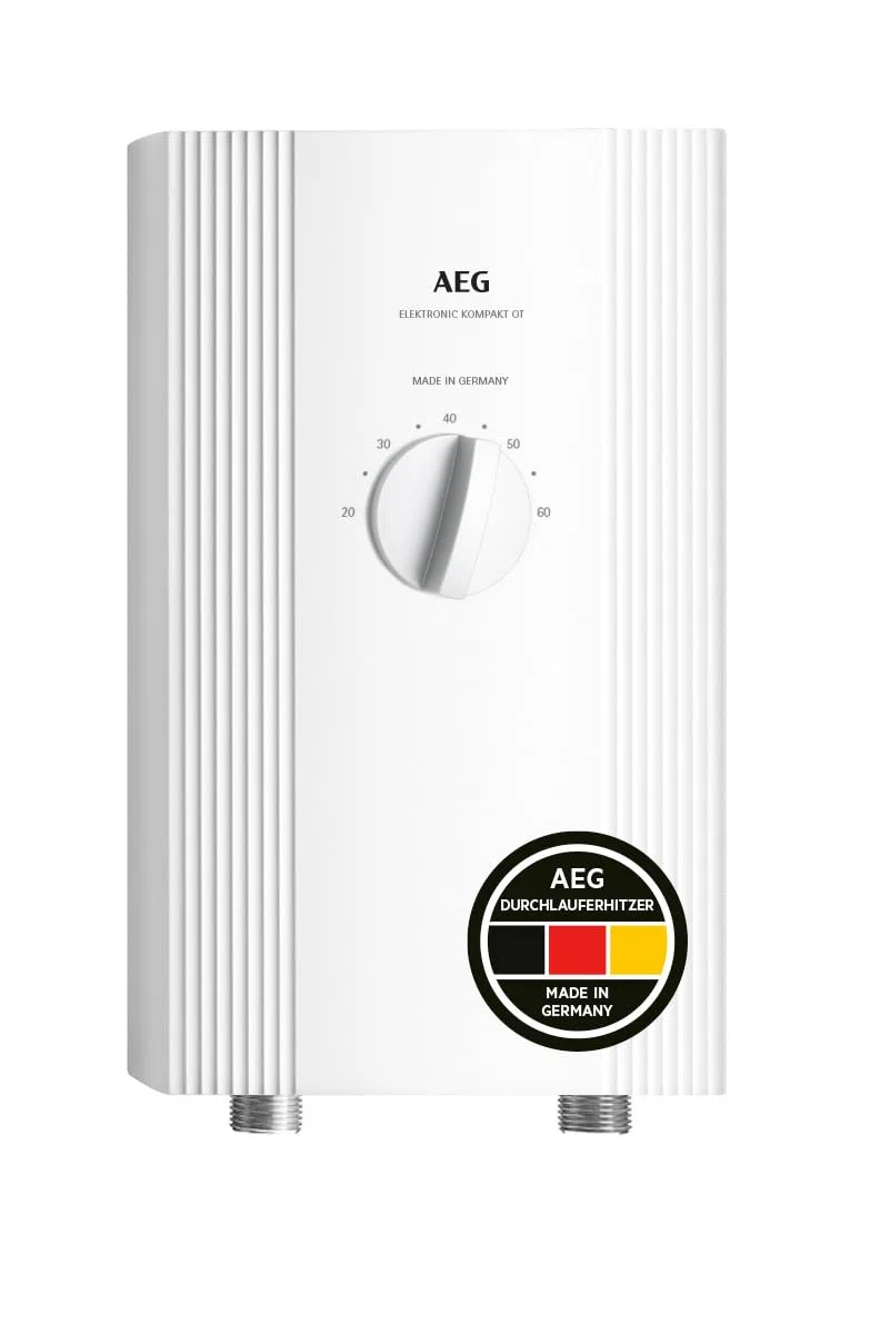 AEG elektronischer Kompakt-Durchlauferhitzer DDLE Kompakt OT 11/13 kW für die Küche, Made in Germany, Starkstromanschluss 400 V, solargeeignet, Übertischmontage, VDE geprüft, 232793