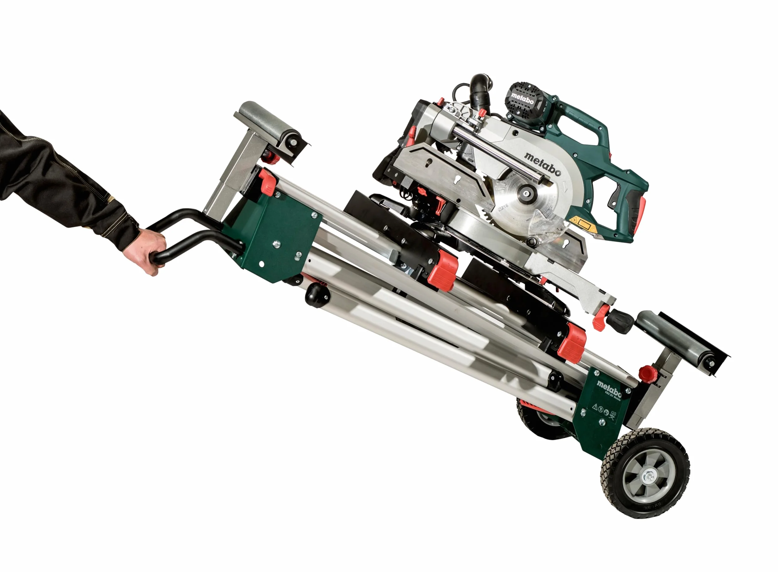 metabo Kappsägen-Untergestell KSU 251, Mobiler Sägetisch mit | Robustes Maschinengestell, 127-250 cm Länge, inkl. Maschinenträger, Belastbarkeit 250 kg, für gängige Kappsägen