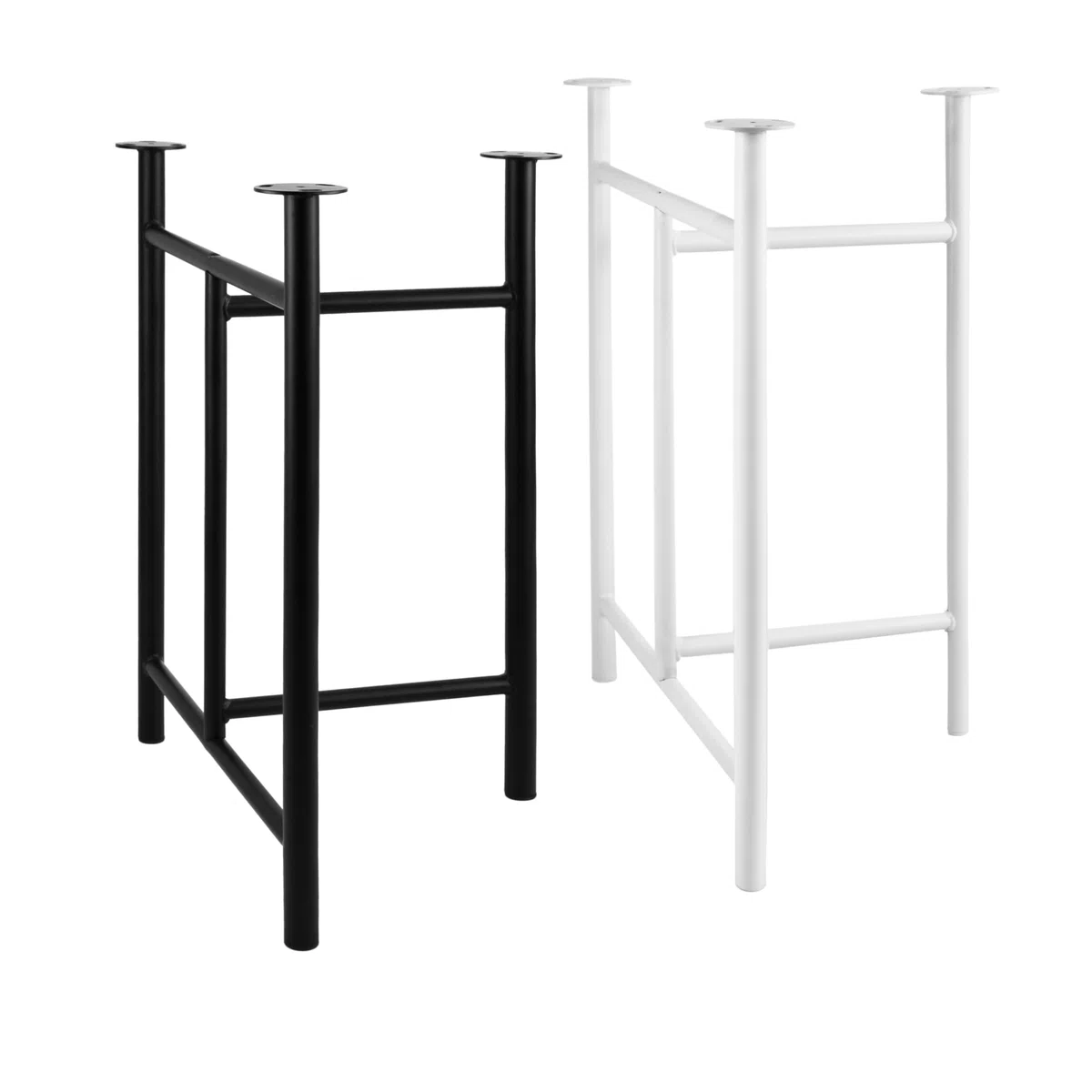 Natural Goods Berlin 2X Tischgestell Trestle - Schwerlast Tischbeine Metall Schwarz - DIY Tischfüße 58 x 72 cm - Schreibtischbeine Tischkufen Stabil - Outdoor Unterstellböcke Werkstatt Wetterfest