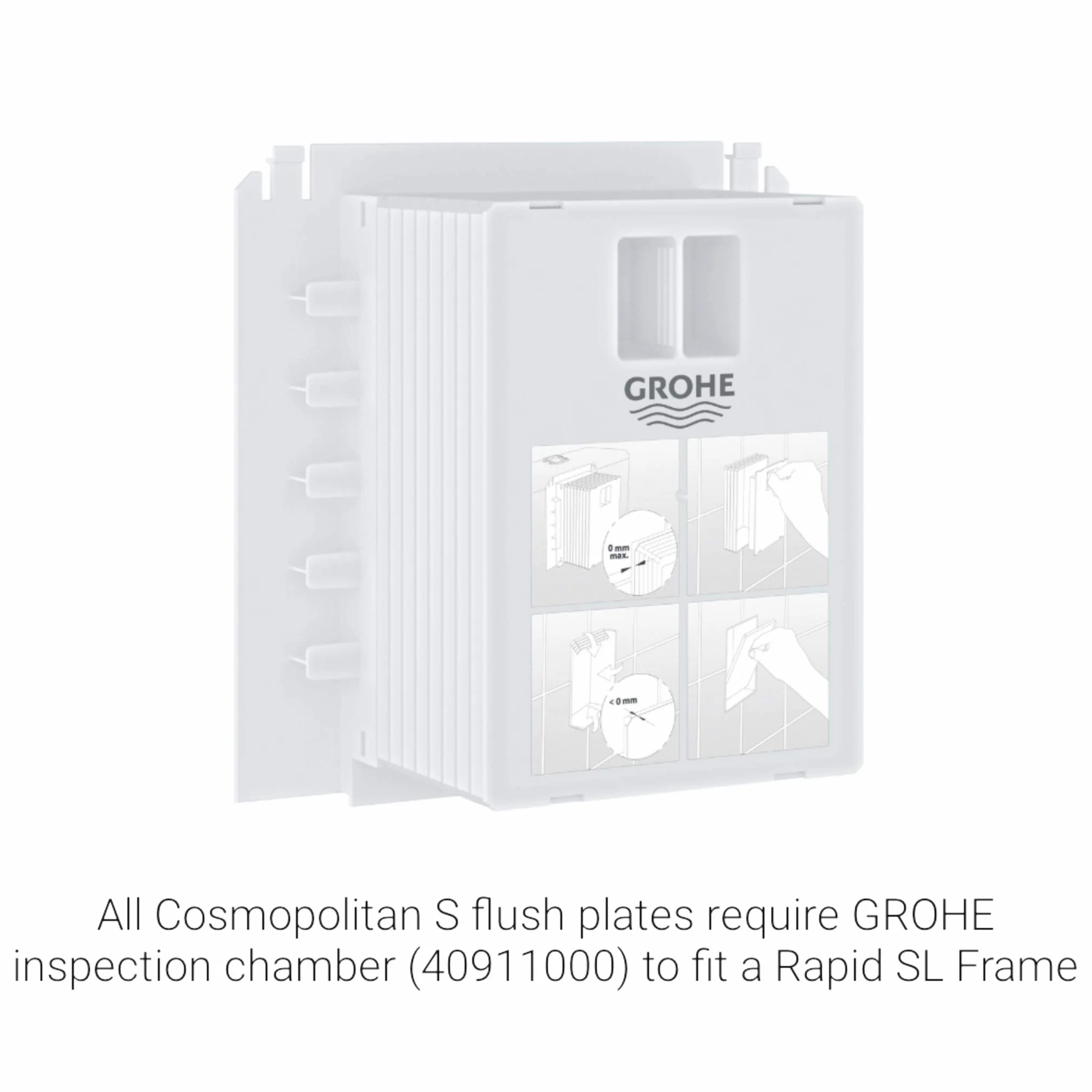 Grohe Skate Cosmopolitan S WC- Betätigungsplatte für Rapid SL S-Size, 130 x 172 mm, 2-Mengen- und Start und Stopp-Betätigung, 37535SH0 Alpinweiß Design Größe