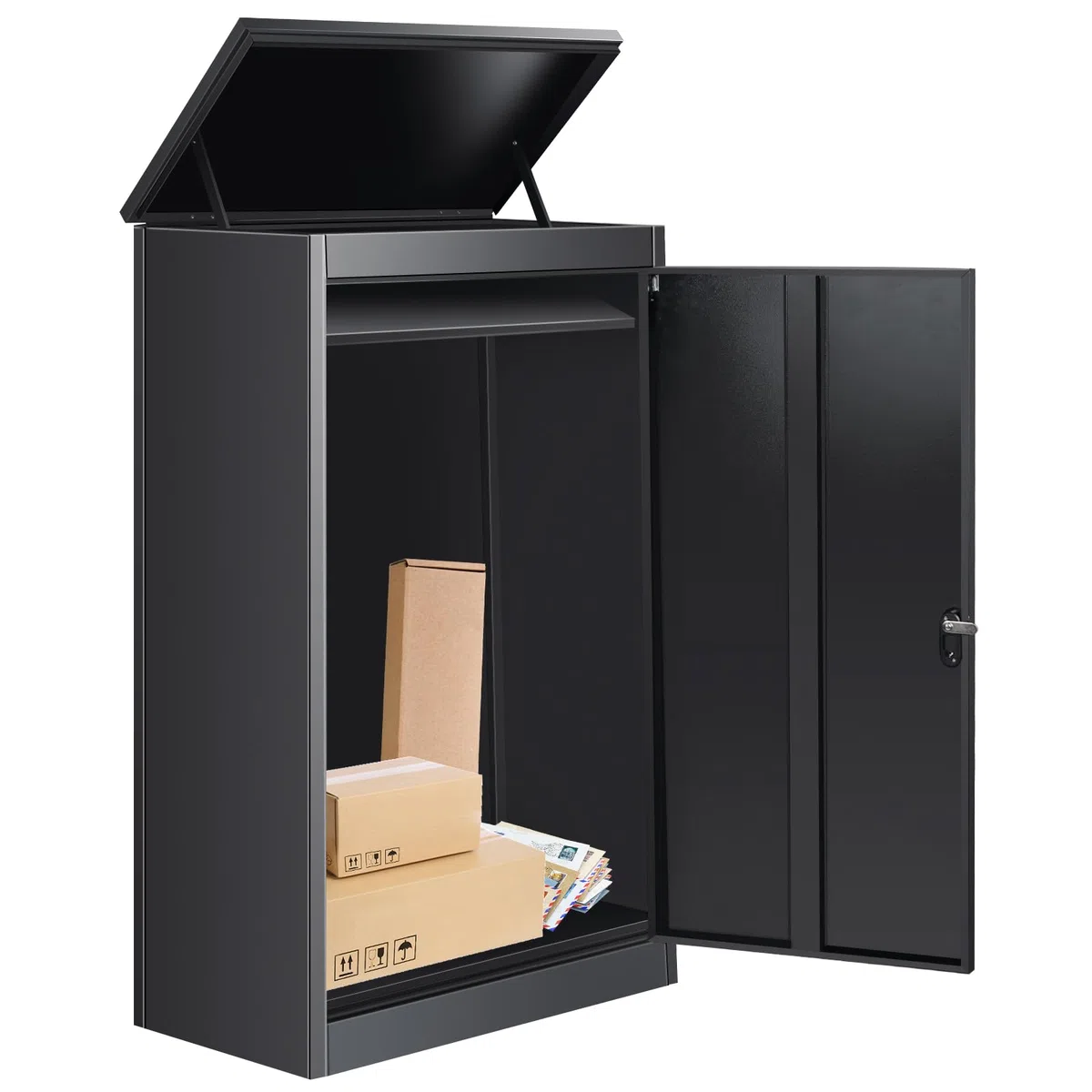 Briefkasten Paketbox mit Zahlenschloss, extra große Paketboxen für den Außenbereich, für Pakete, Päckchen, für Briefe mit Paketsafe (53 * 42 * 120CM)