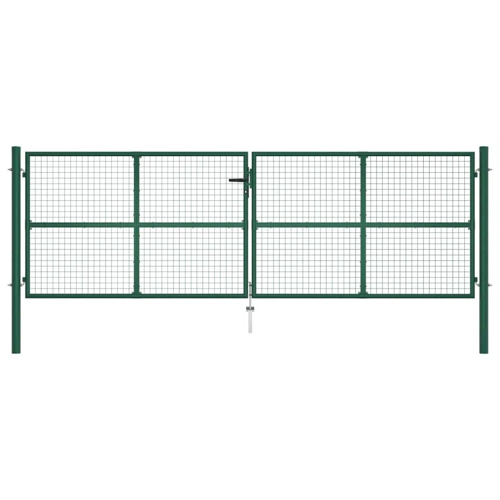 Mesh Gartentor Doppelflügeltor Doppeltor Gartentür Zauntor Hoftor Zauntür Gartenpforte Einfahrtstor Tor Stahl,390 x 125 cm