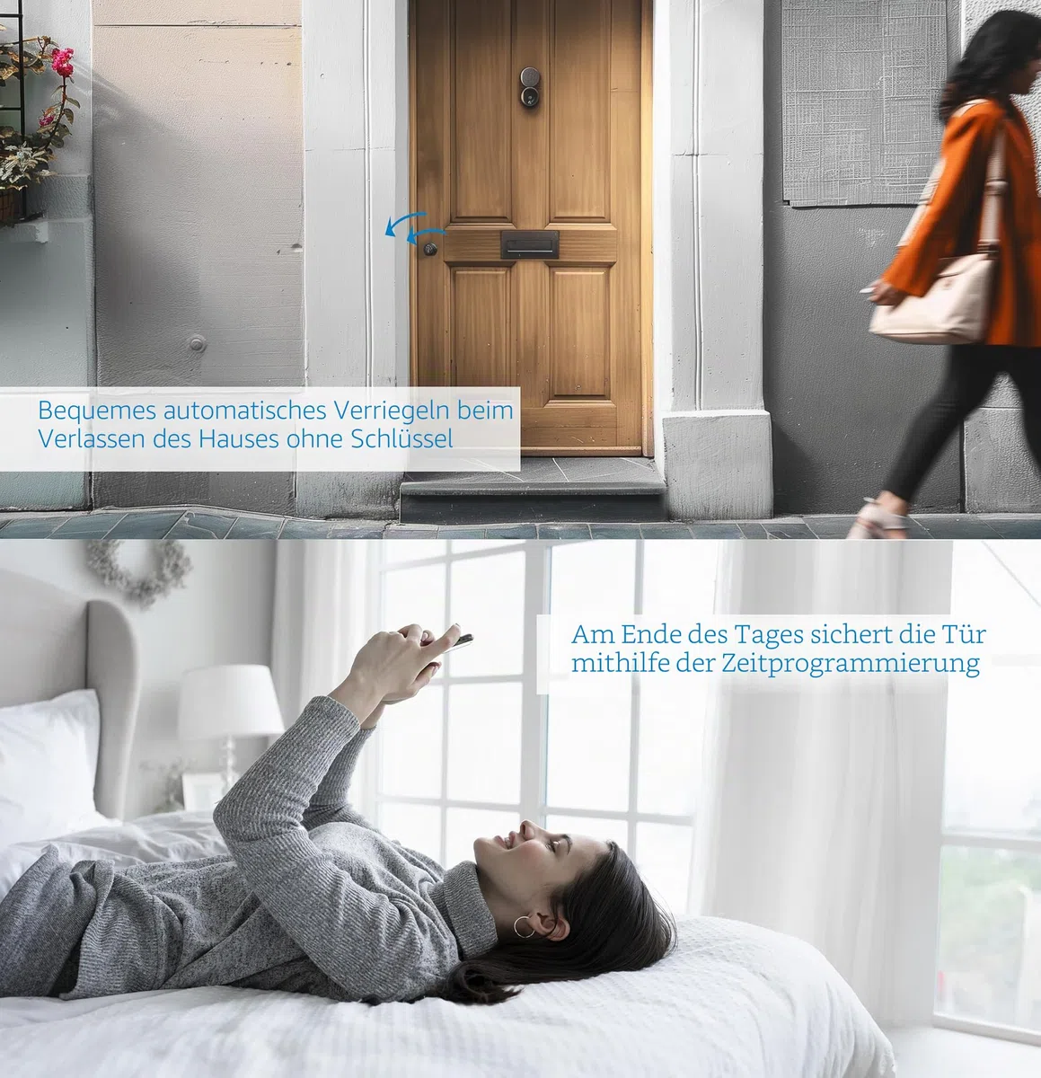 Nivian Intelligentes WLAN-Schloss, Smart-Loc mit Fernzugriff und schlüsselloser Öffnung, temporäre virtuelle Schlüssel für Gäste, Selbstschließfunktion zum Schutz Ihres Hauses, einfache Installation