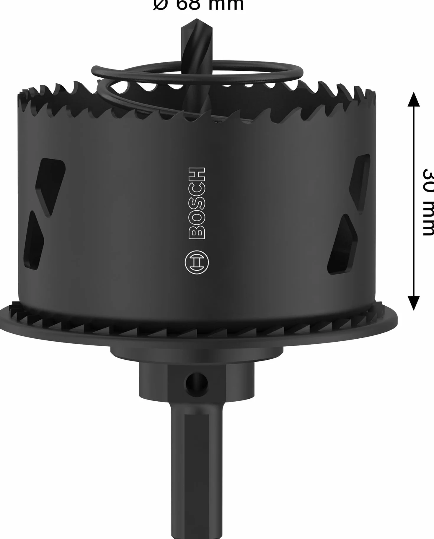 Bosch 1x Lochsäge mit Adapter und Randsenker für Holz und Trockenbauwände (für Trockenbauwand, Weichholz, Ø 68 mm, Professional Zubehör Bohrmaschine)