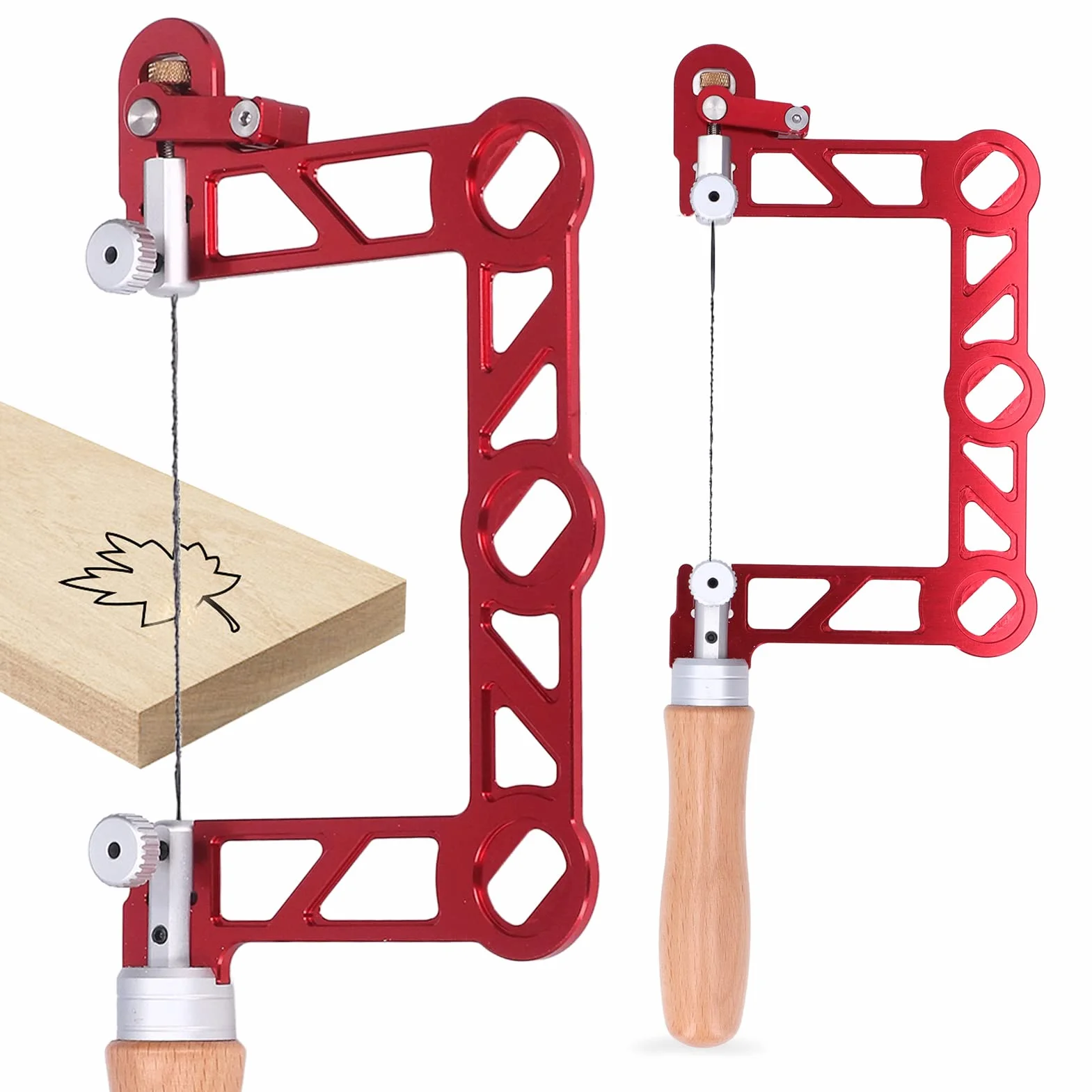Laubsäge, professionelle Hochleistungs-Handsäge mit Laubrahmen und Ersatzblatt, Holzbearbeitung, multidirektionales Schneide-Handwerkzeug, Laubsäge für Holz, Kunststoff, Gummi, weiches Metall(3in)